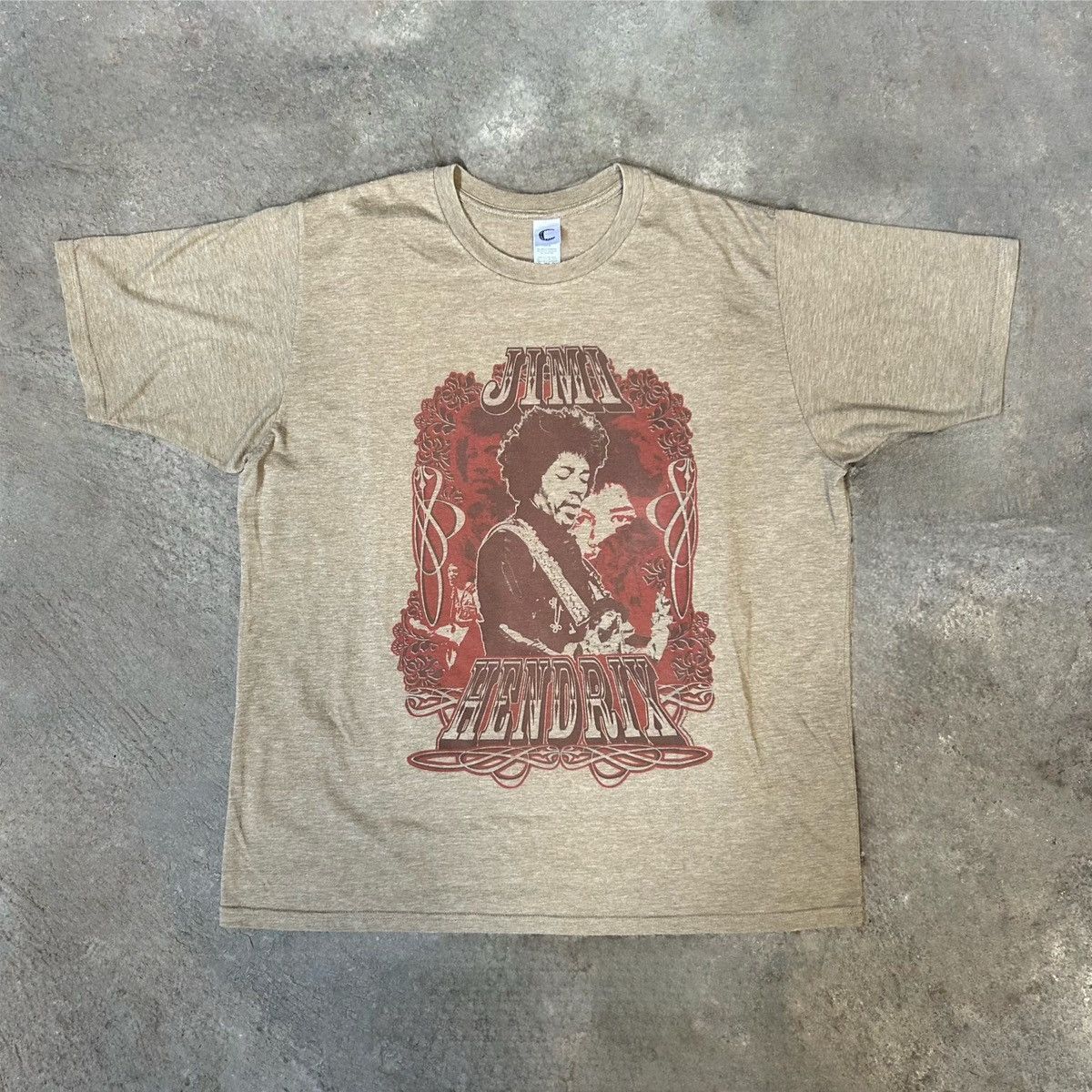 Band Tees × Jimi Hendrix × Vintage 2006 Jimi Hendrix Brown Vintage T-Shirt Size US XL / EU 56 / 4 - 1 Thumbnail