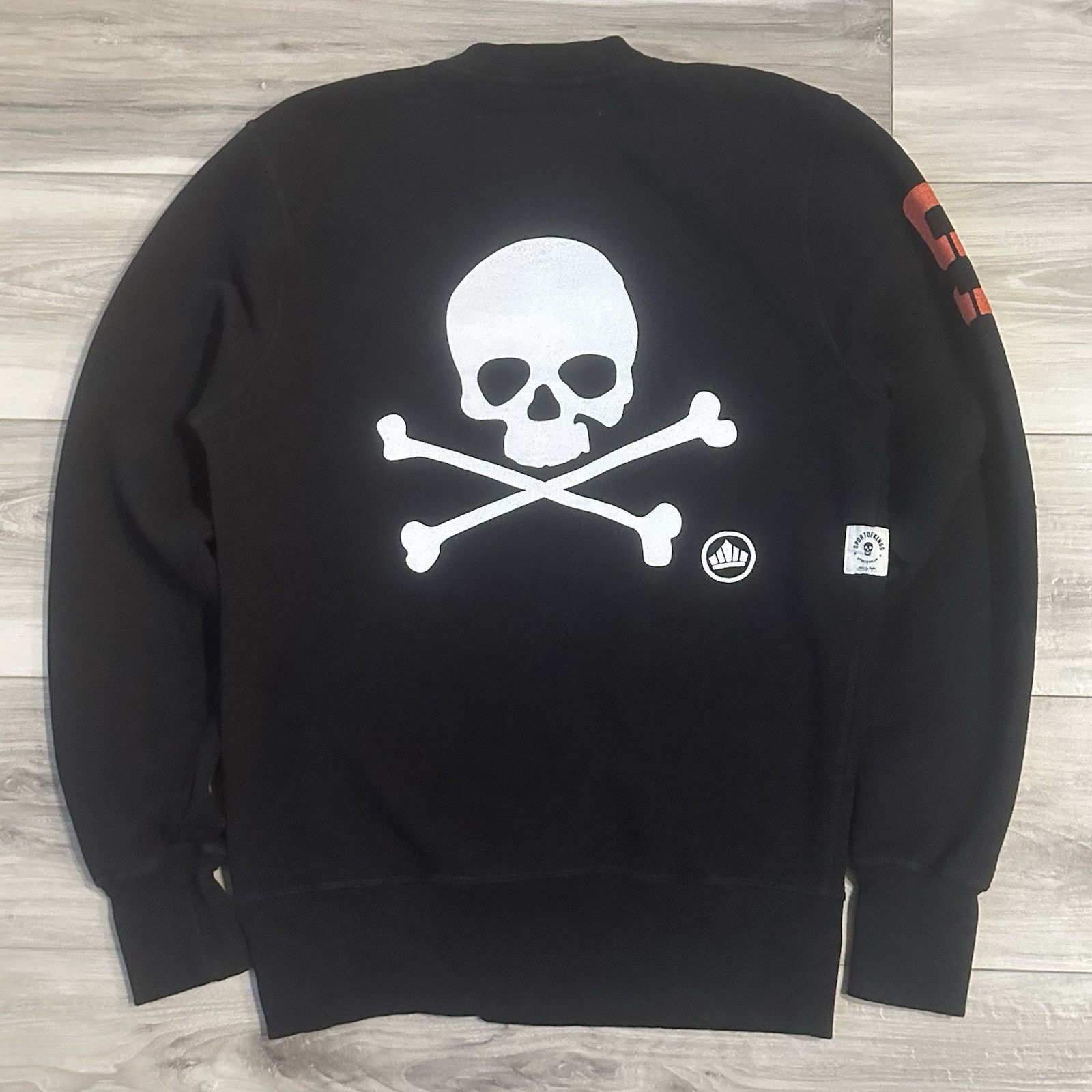 Vintage Sport Of Kings Sweatshirt Black Mens XSmall Surf Beach Skull Size US XS / EU 42 / 0 - 1 Thumbnail