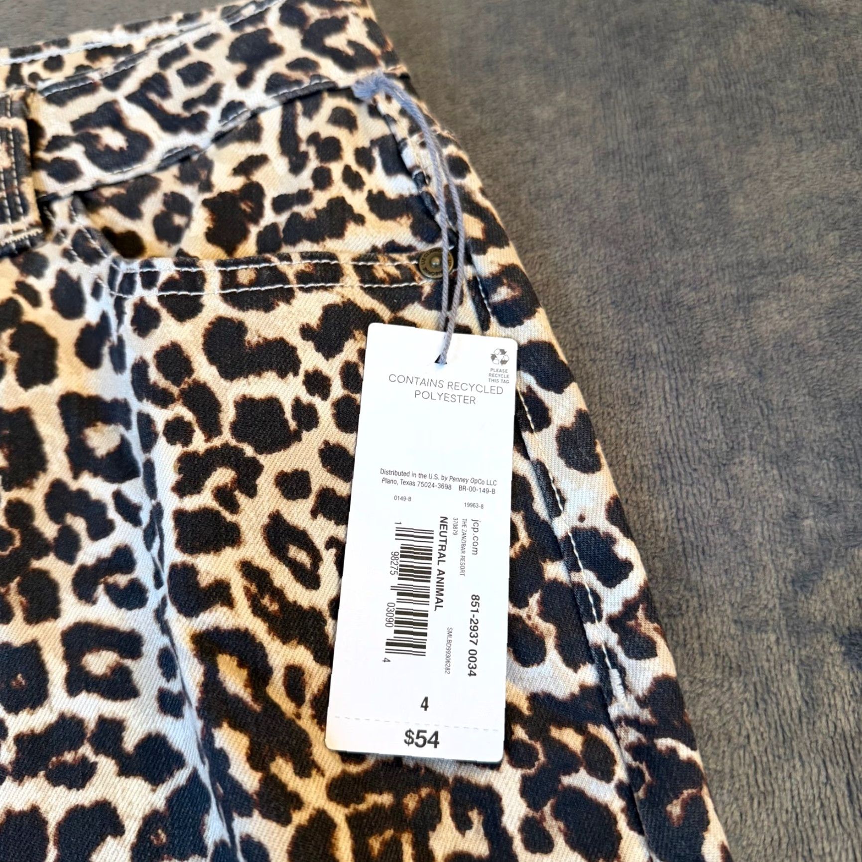 Liz Claiborne Liz Claiborne Leopard Print Denim Midi Skirt Womens 4 30x34" NWT Brown Animal Print Denim Skirt Casual Womens Size 27" / US 4 / IT 40 - 4 Thumbnail