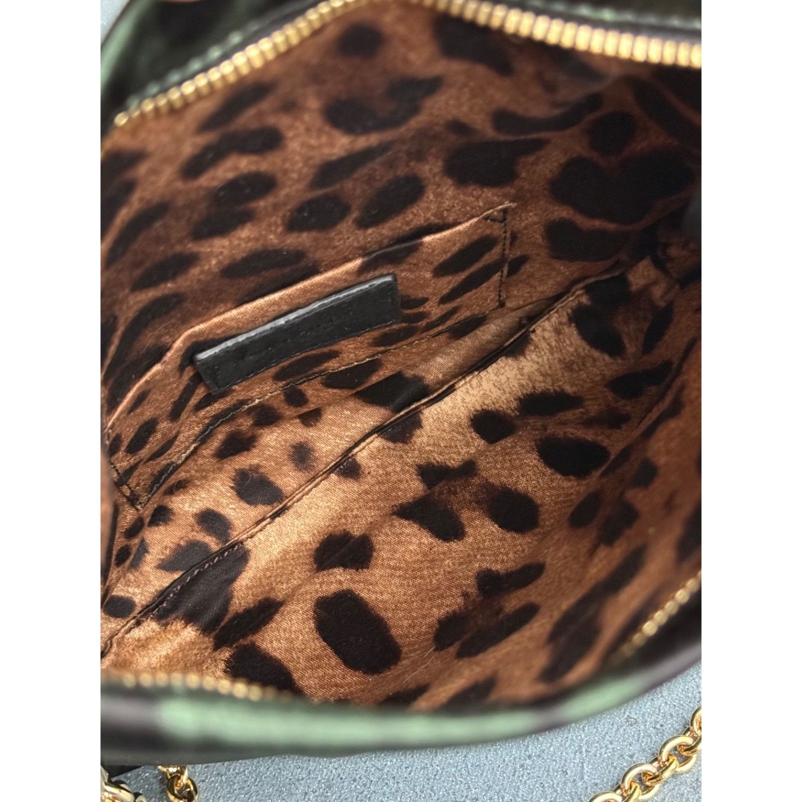 Dolce & Gabbana Dolce & Gabbana Leopard Satin Mini Green Cross Body Bag Size ONE SIZE - 5 Thumbnail
