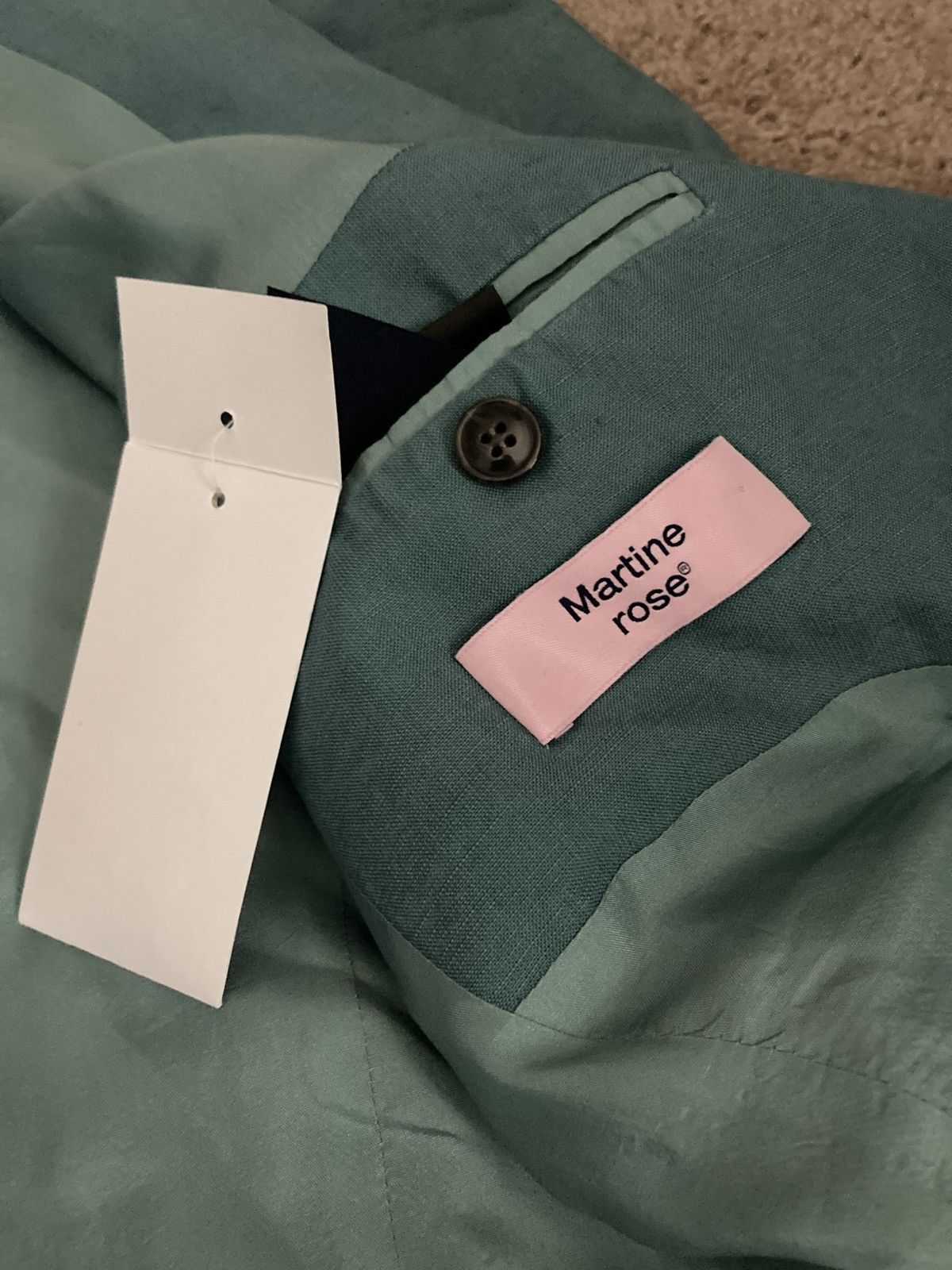 Martine Rose New SS24 Martine Rose Sun Bleached Teal Blazer Jacket 2024 Size 46R - 6 Thumbnail