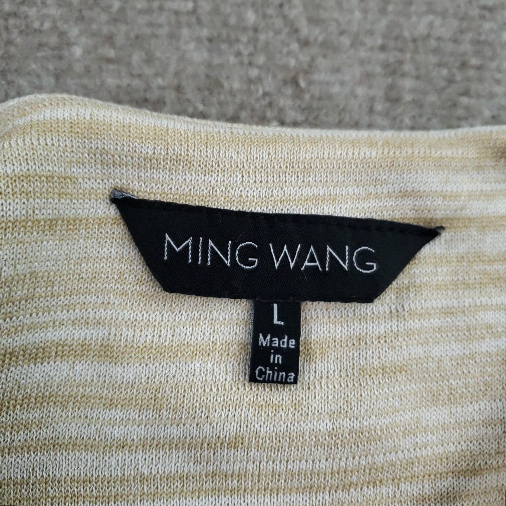Vintage Ming Wang Cardigan Sweater Womens Large White Stripe Open Front Knit 3/4 Sleeve Size L / US 10 / IT 46 - 5 Thumbnail