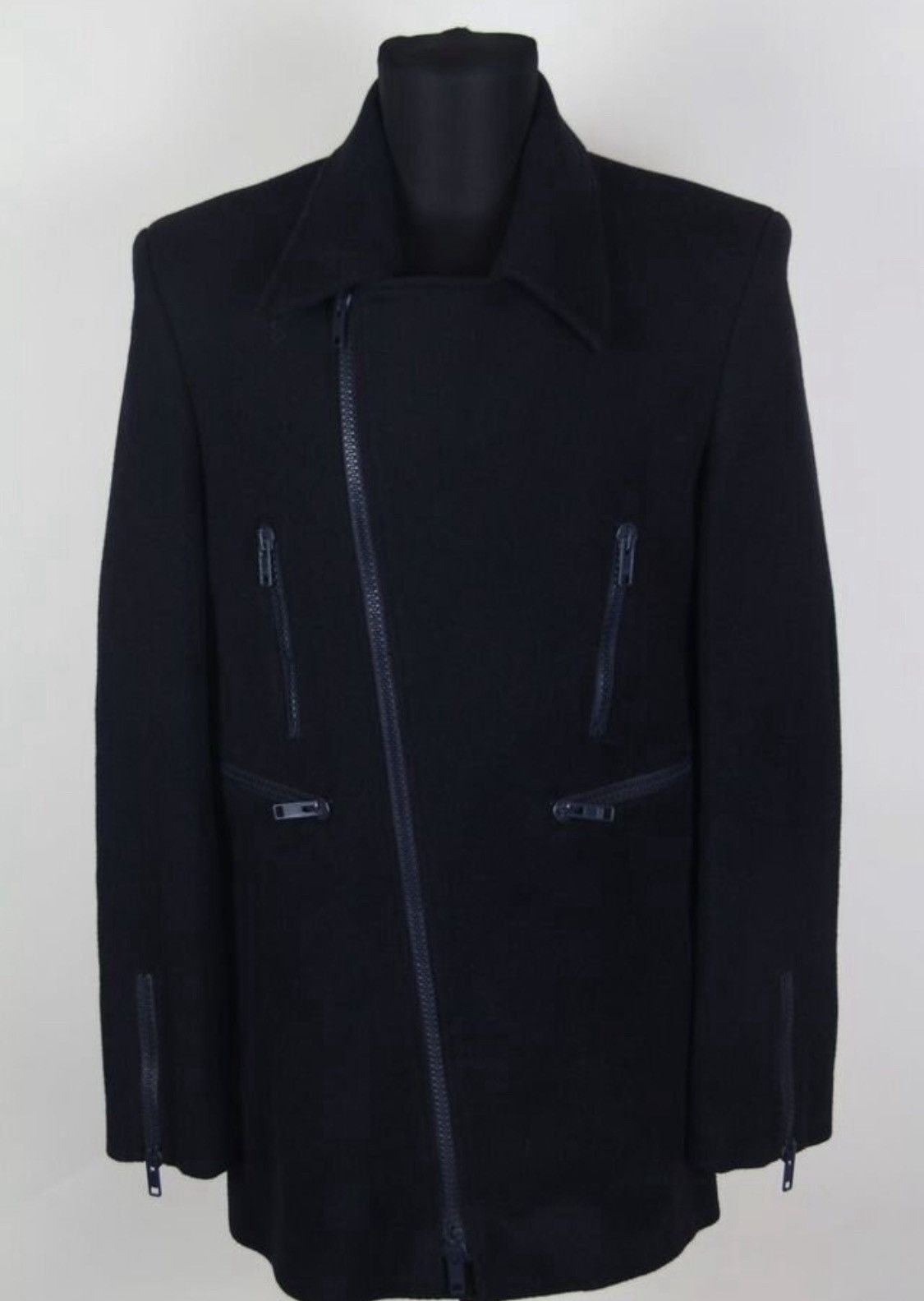 Raf Simons Raf Simons AW04 Waves Perfecto Rider Zip-Up Coat Jacket Size US M / EU 48-50 / 2 - 1 Thumbnail