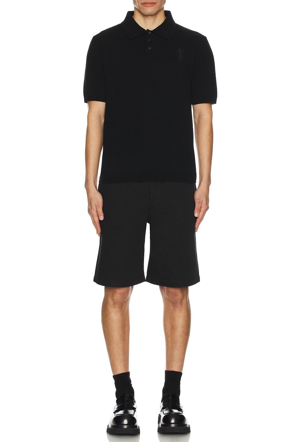 Amiri o1w1db10325 Stack Short Sleeve Polo Shirt in Black Size US XL / EU 56 / 4 - 5 Thumbnail