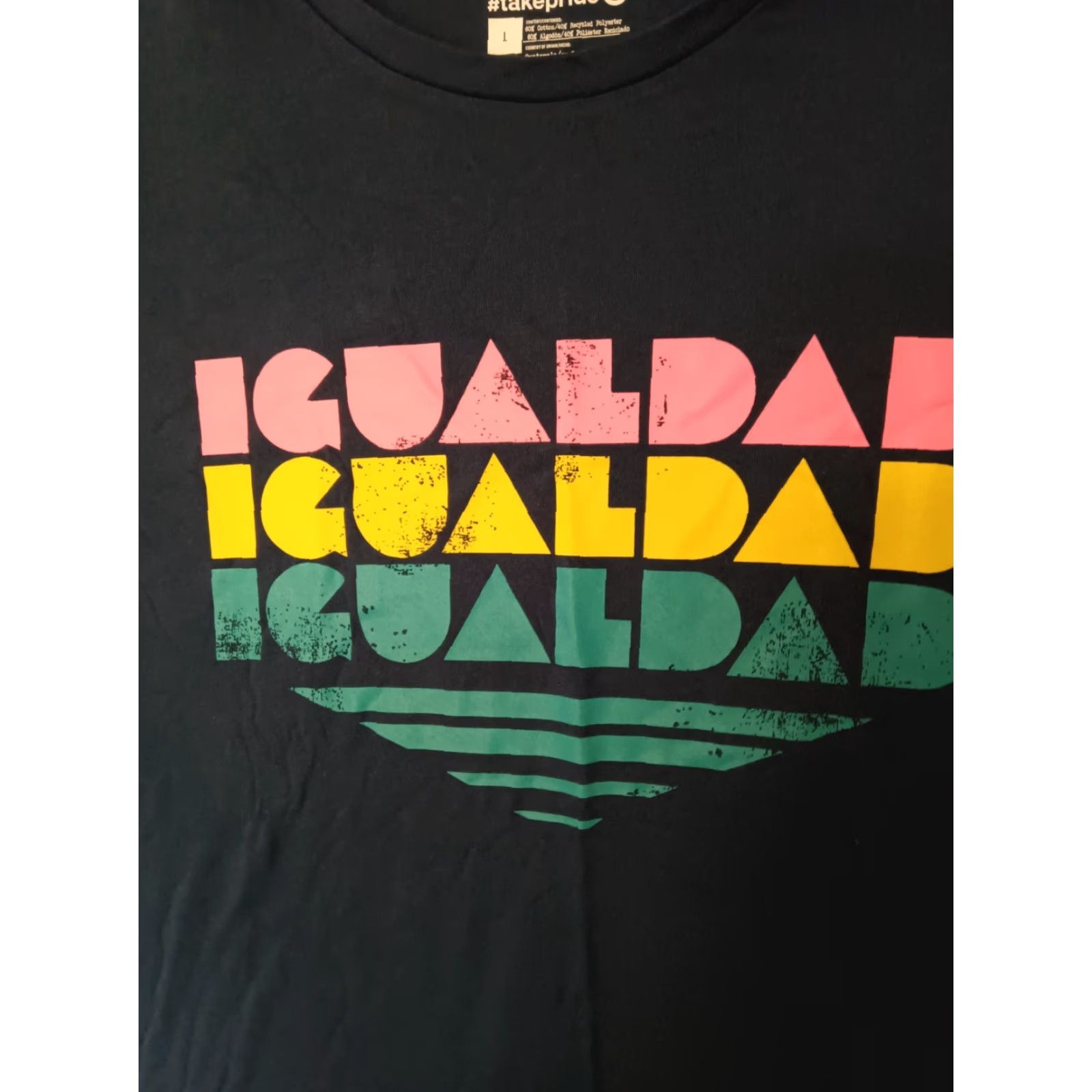 Vintage #takepride Adult IgualDaD Equality T-Shirt Blue L Short Sleeve Crew Neck Unisex Mens Womens Shirt Logo 2010s Equality Size US L / EU 52-54 / 3 - 3 Thumbnail