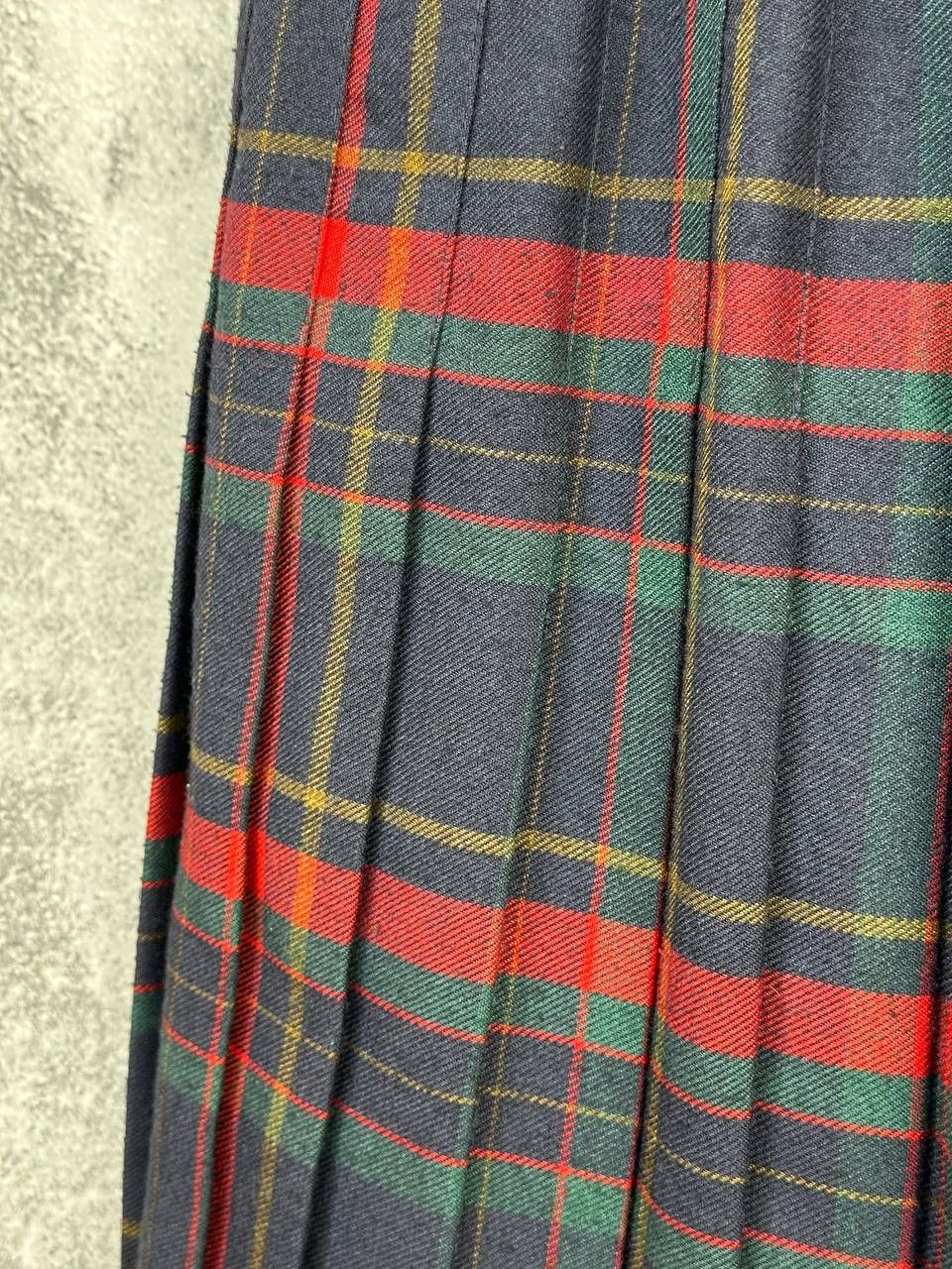 Vintage Highland Home Industries Check Tartan Pleated Kilt Skirt Size 32" / US 10 / IT 46 - 7 Thumbnail