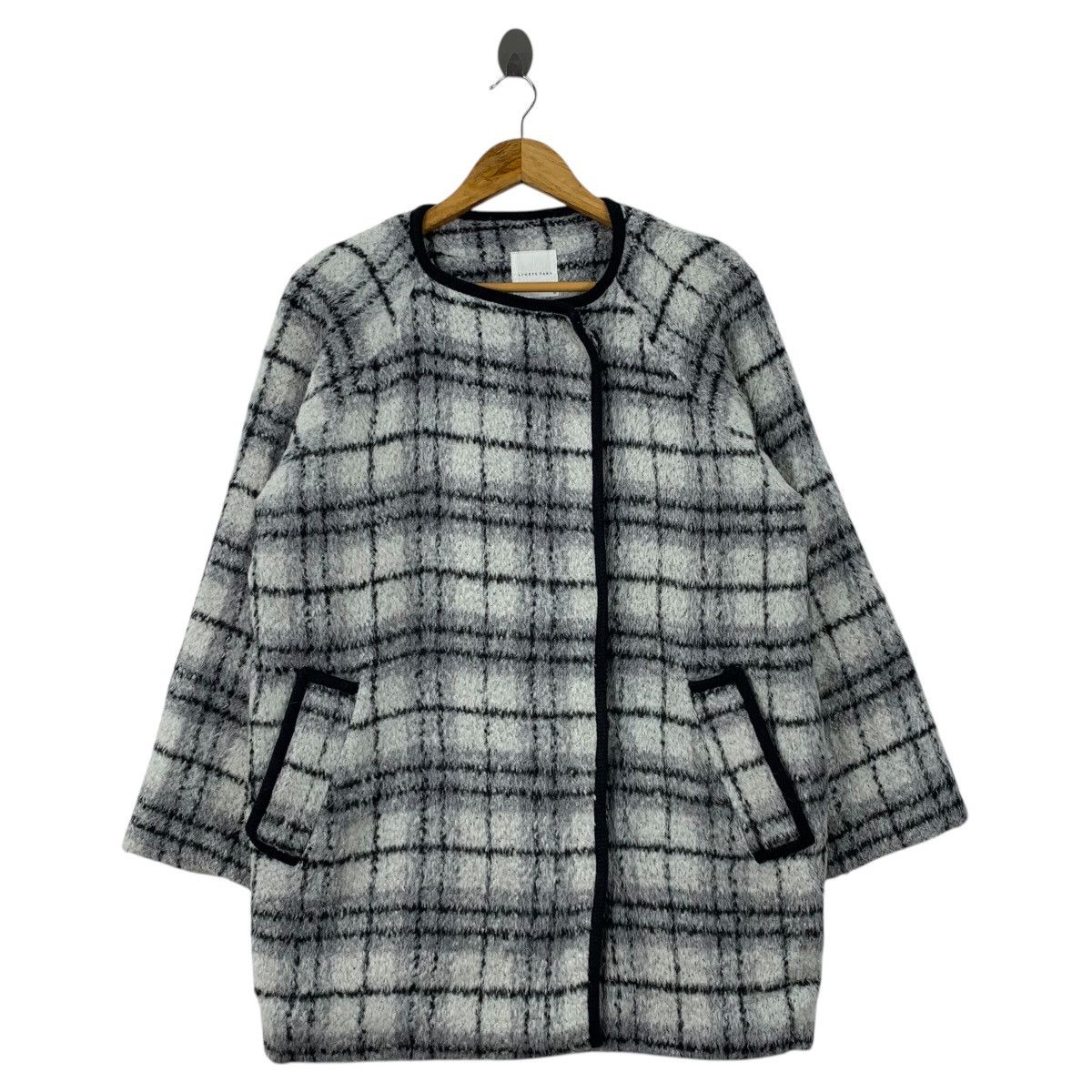 LOWRYS FARM Japanese Brand Checkered Wool Long Coat Jacket