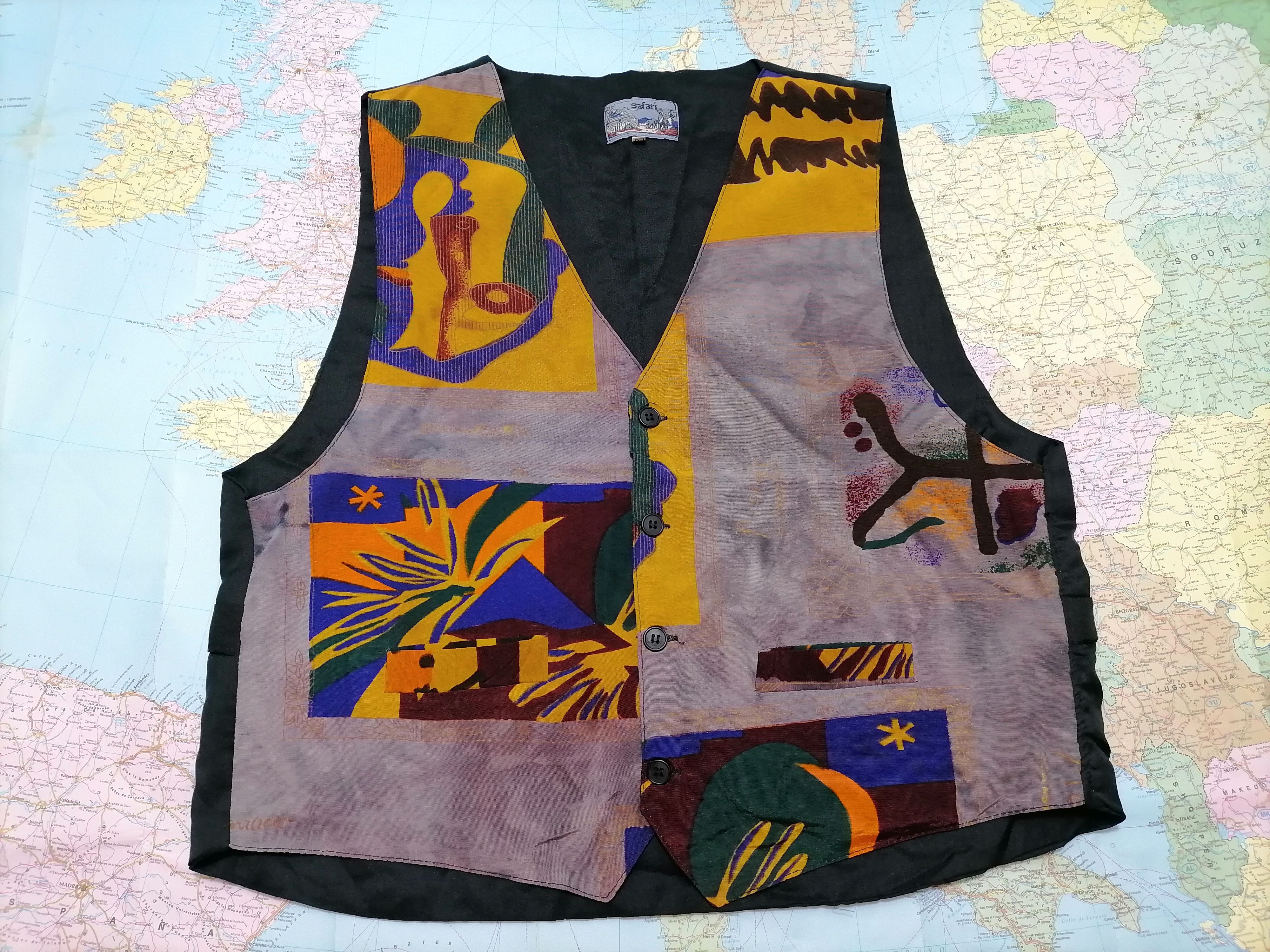 Vintage Vintage Vest PICASSO , Large , Safari Italy 1980 Size US L / EU 52-54 / 3 - 1 Thumbnail