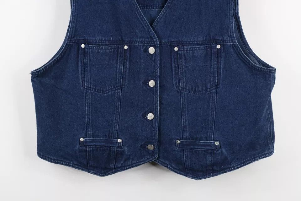 Vintage Vintage 90s Streetwear Denim Jean Vest Jacket Blue Size 3XL / US 20-22 - 3 Thumbnail