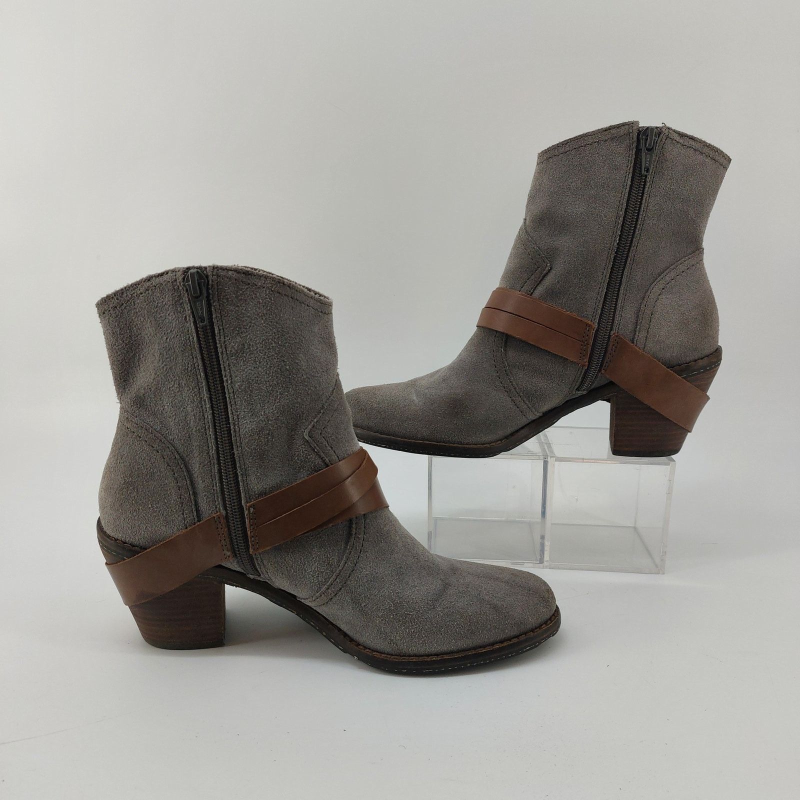 Other OTBT Bedford Sz 8M Gray Suede Leather Boots Ankle Bootie Size US 8 / IT 38 - 4 Thumbnail
