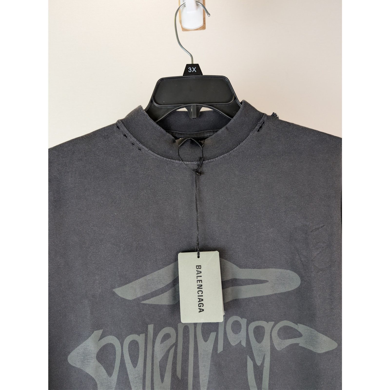 Balenciaga o1rshd1 Q:2 / 3B Liquified Vintage Jersey Oversized T-Shirt Size US M / EU 48-50 / 2 - 6 Thumbnail