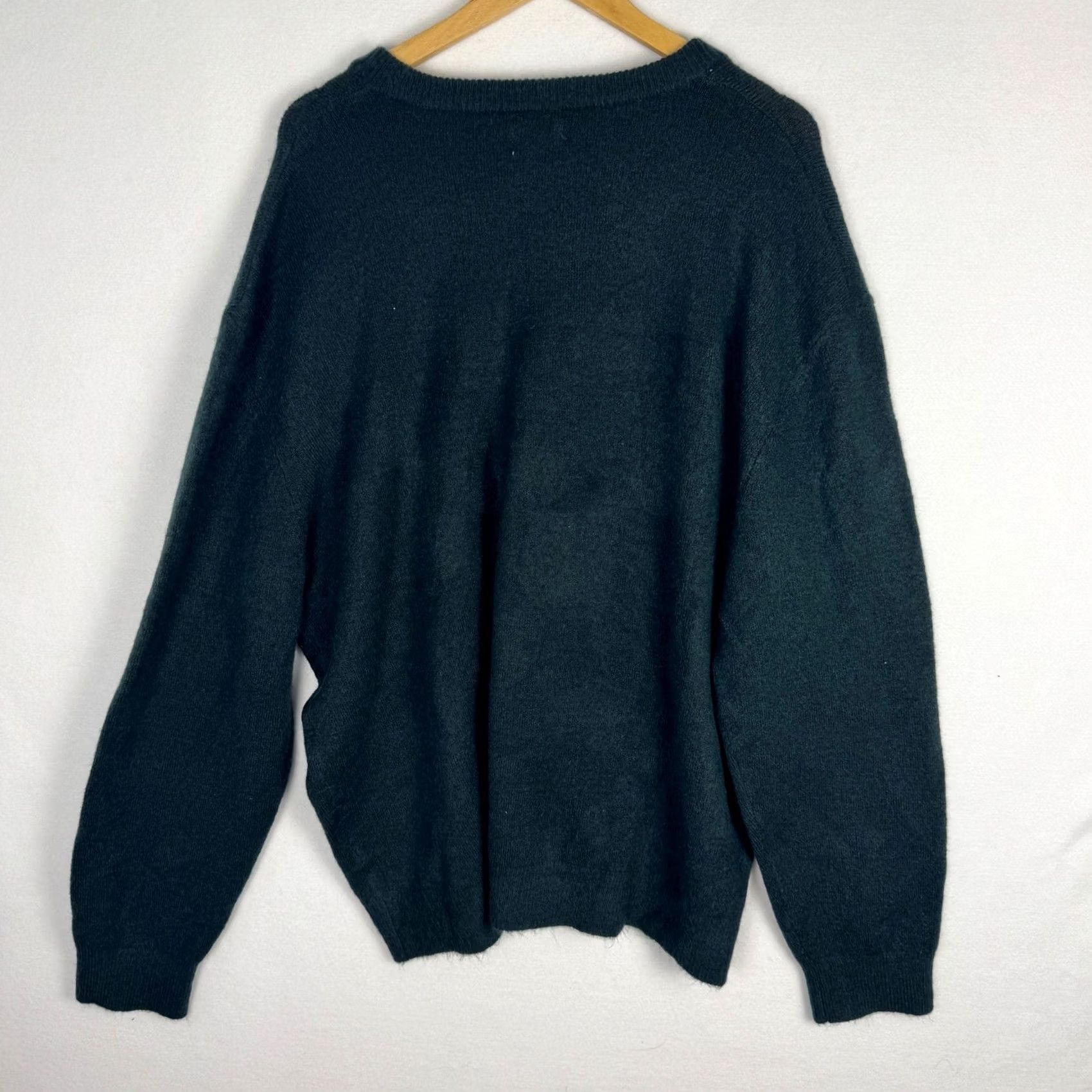 Vintage Mode of One Mens Relaxed Fit Sweater Crew Neck All Seasons XXL Deep Malachite Green Knit Pullover Casual Holiday 2XL Size US XXL / EU 58 / 5 - 2 Thumbnail