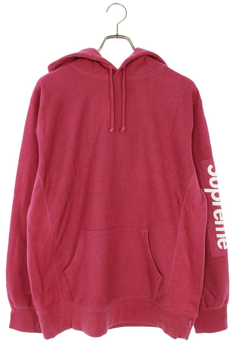 SUPREME 17SS Sleeve Patch Hooded Sweatshirt Pink Size L