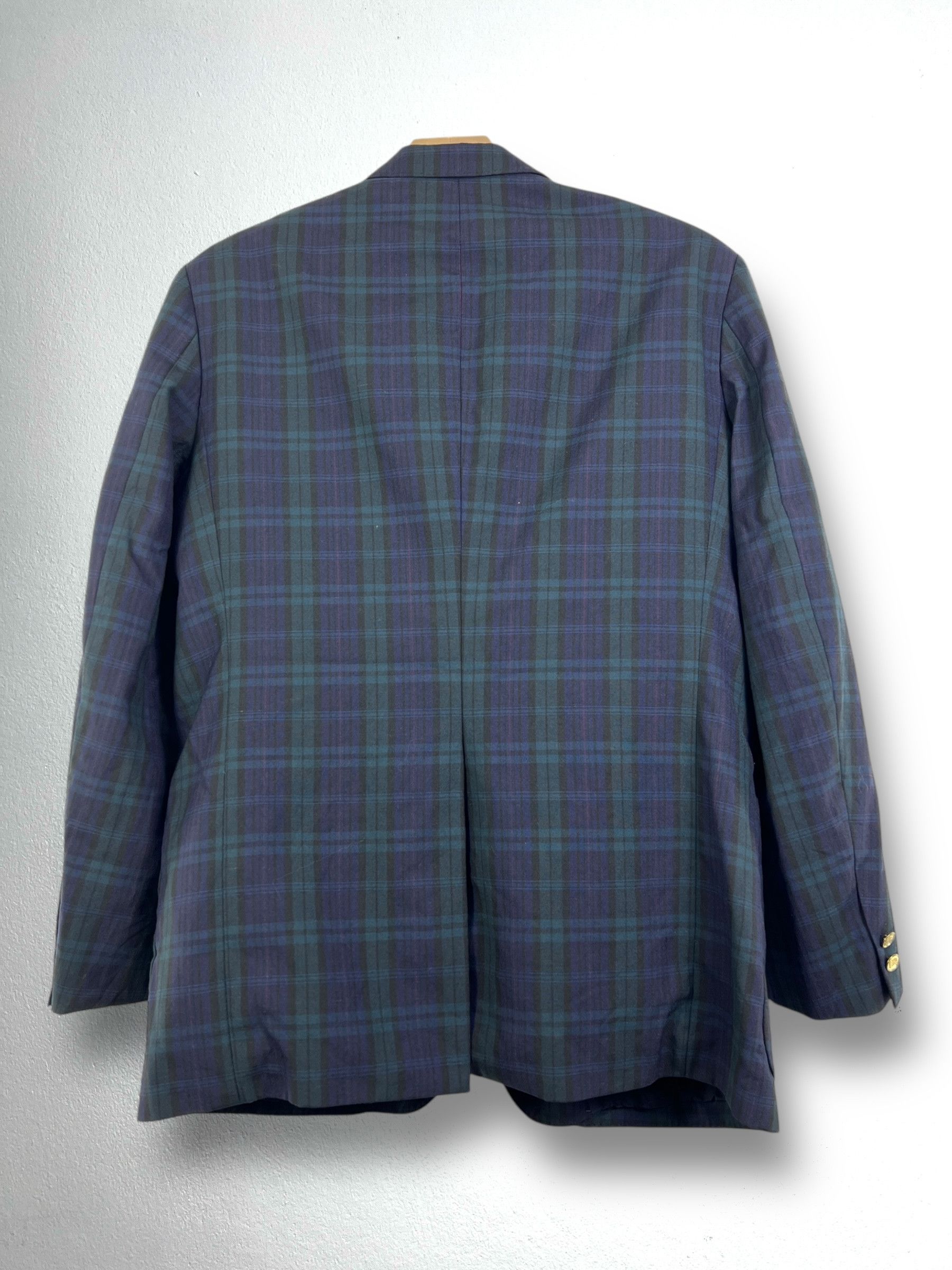 Burberry Vintage 80s Burberrys Plaid Blazer GTMPT891 Size 46R - 11 Thumbnail