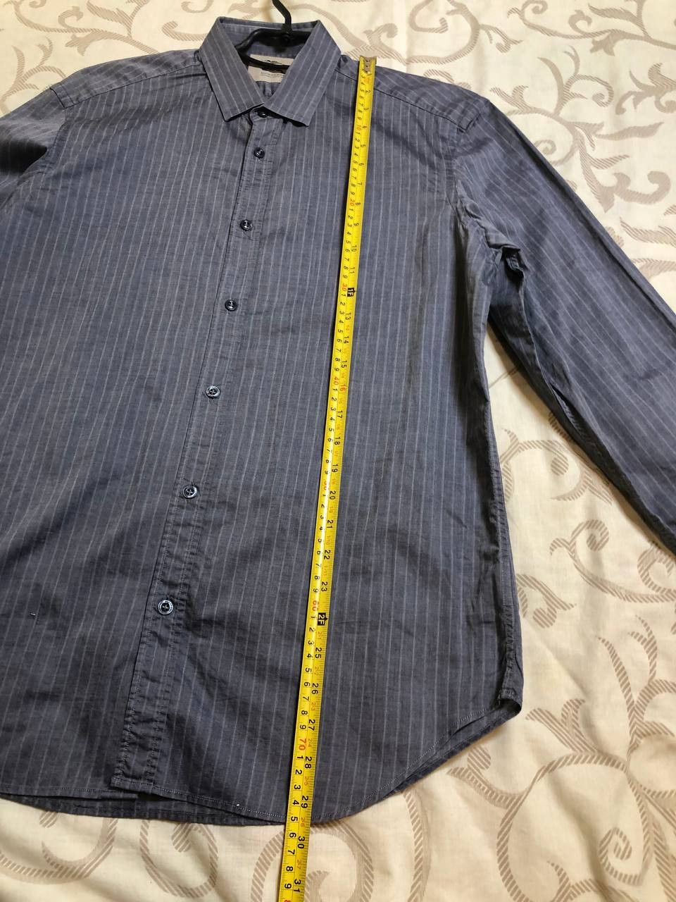 Burberry Burberry London Grey Pinstripe Button Up Shirt Size US L / EU 52-54 / 3 - 9 Thumbnail