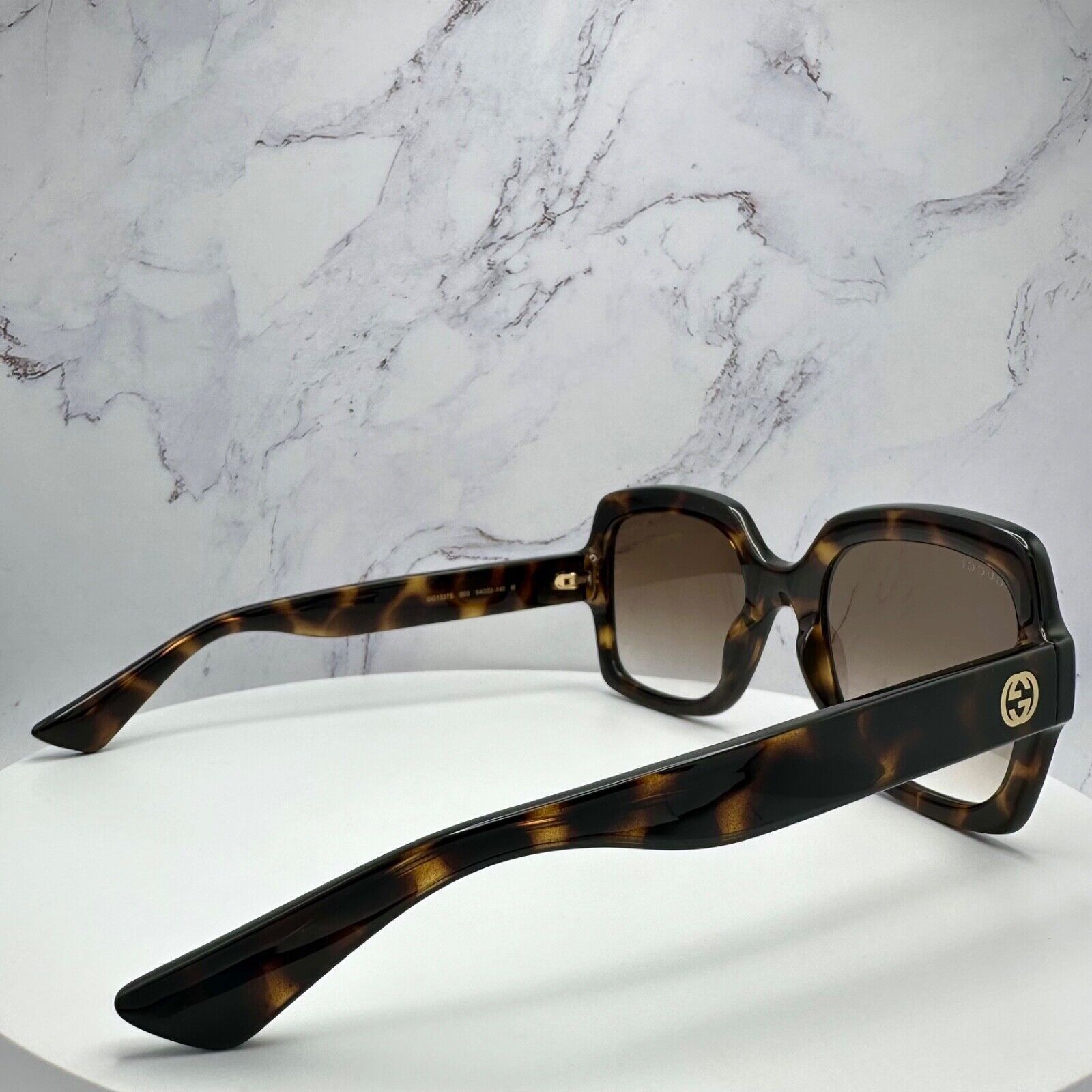 Gucci Sunglasses Brown Black Tortoise Gold GG Oversized
