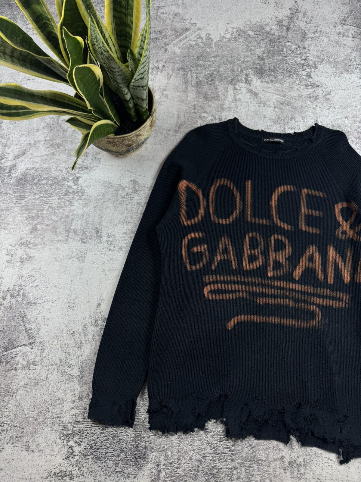 Vintage Dolce & Gabbana Distressed Y2K Thrashed Knit Faded Men’s 54 Size Sweater Pullover Size US L / EU 52-54 / 3 - 2 Thumbnail