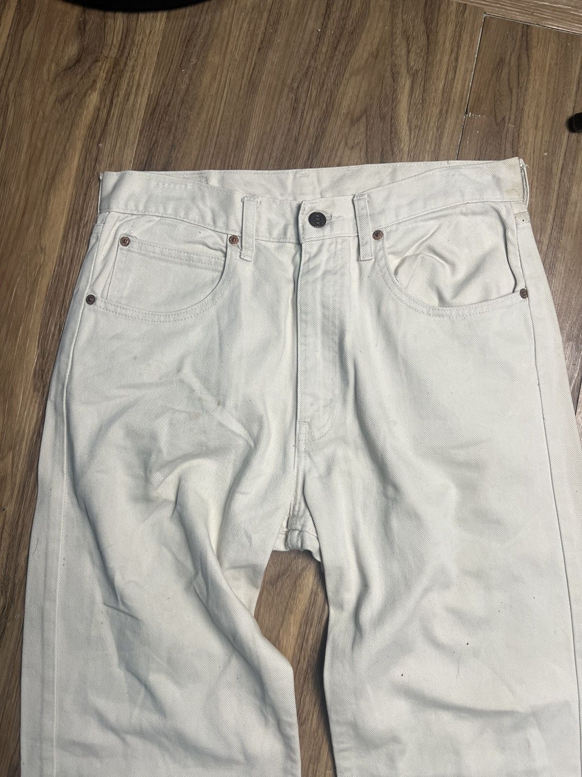 Levi's Levi's 512 Vintage Creamy White Tapered Fit Denim (40) Size US 32 / EU 48 - 3 Thumbnail