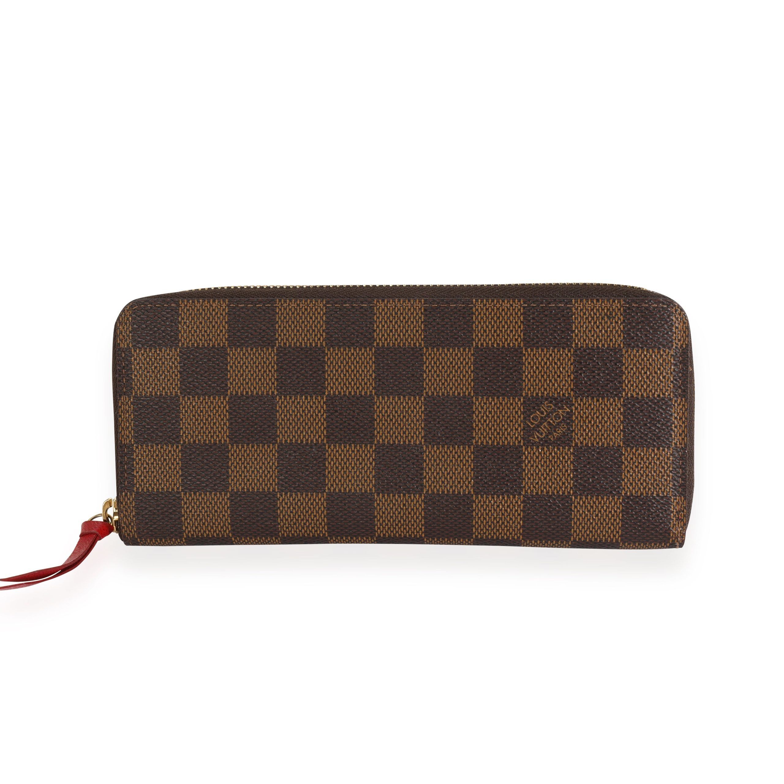 image of Louis Vuitton Damier Ebene & Cherry Clémence Wallet in Brown, Women's