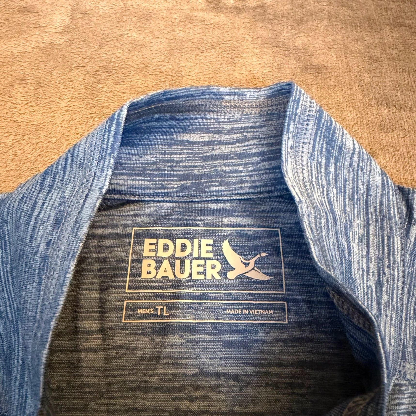 Eddie Bauer VINTAGE Eddie Bauer Blue Space Dye Quarter Zip Pullover Sweater Mens Tall Large TL Size US L / EU 52-54 / 3 - 3 Thumbnail