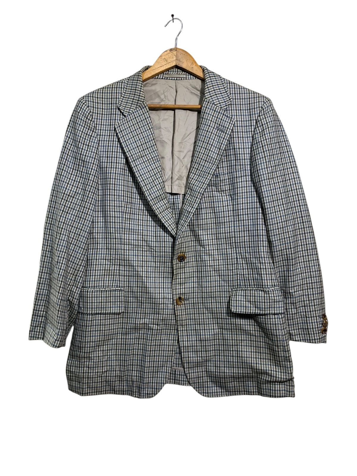 Burberry 🔥VTG BURBERRYS GINGHAM CHECKERED BLAZER COAT Size US M / EU 48-50 / 2 - 1 Thumbnail