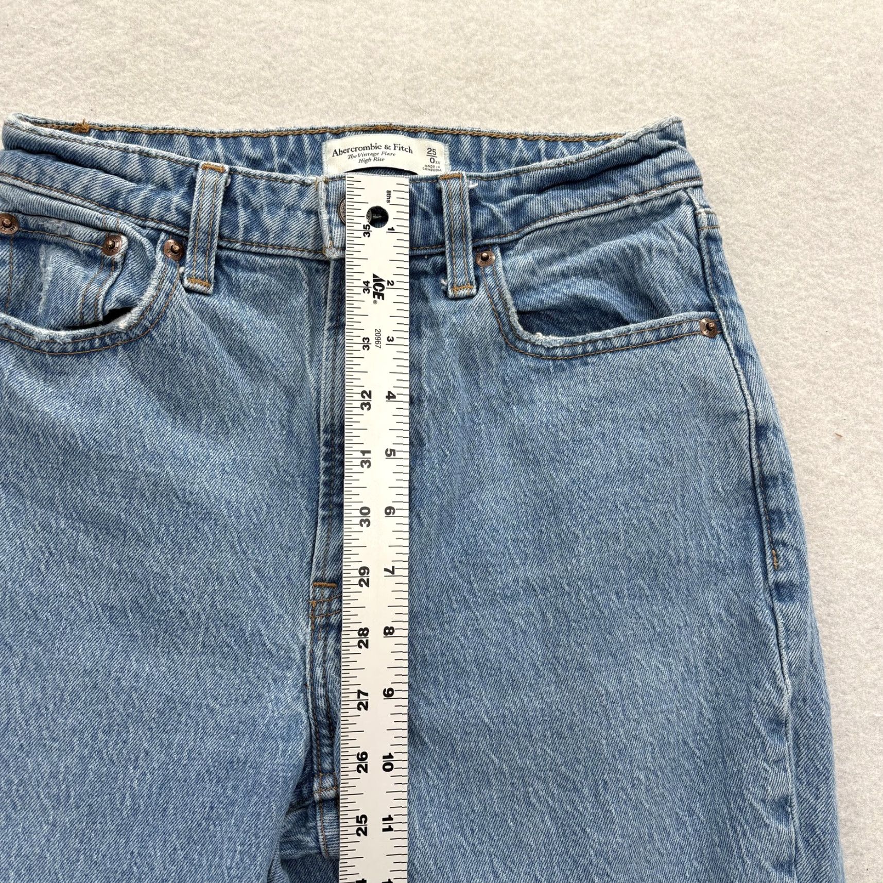 Abercrombie & Fitch Abercrombie & Fitch Vintage Flare Jeans Womens 25P XS Blue High Rise Curve Love Denim Jeans Size 42" / US 20 - 7 Thumbnail