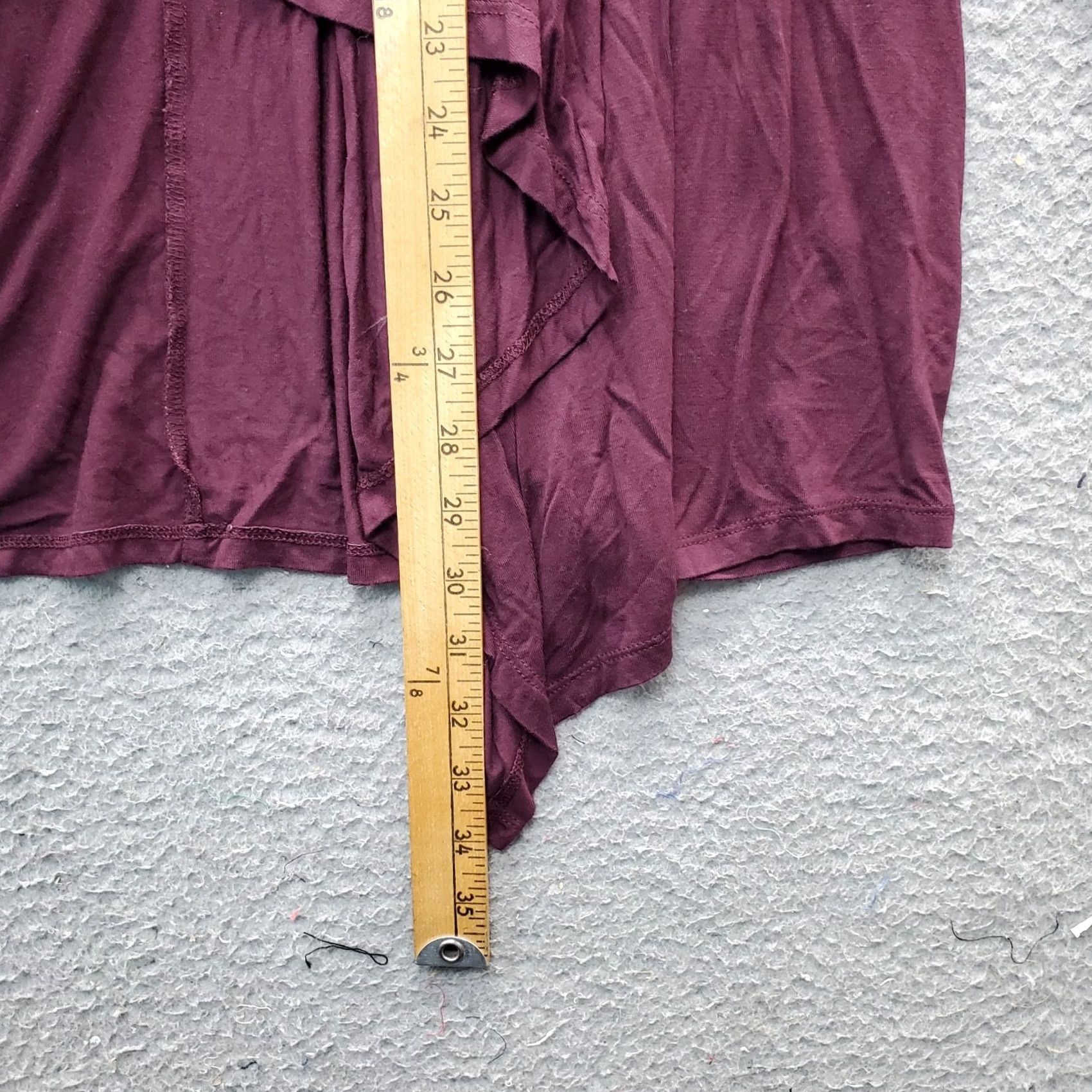 Vintage Lane Bryant Cardigan Womens 10/12 Burgundy Long Sleeve Waterfall Open Front Knit Pullover Size L / US 10 / IT 46 - 4 Thumbnail