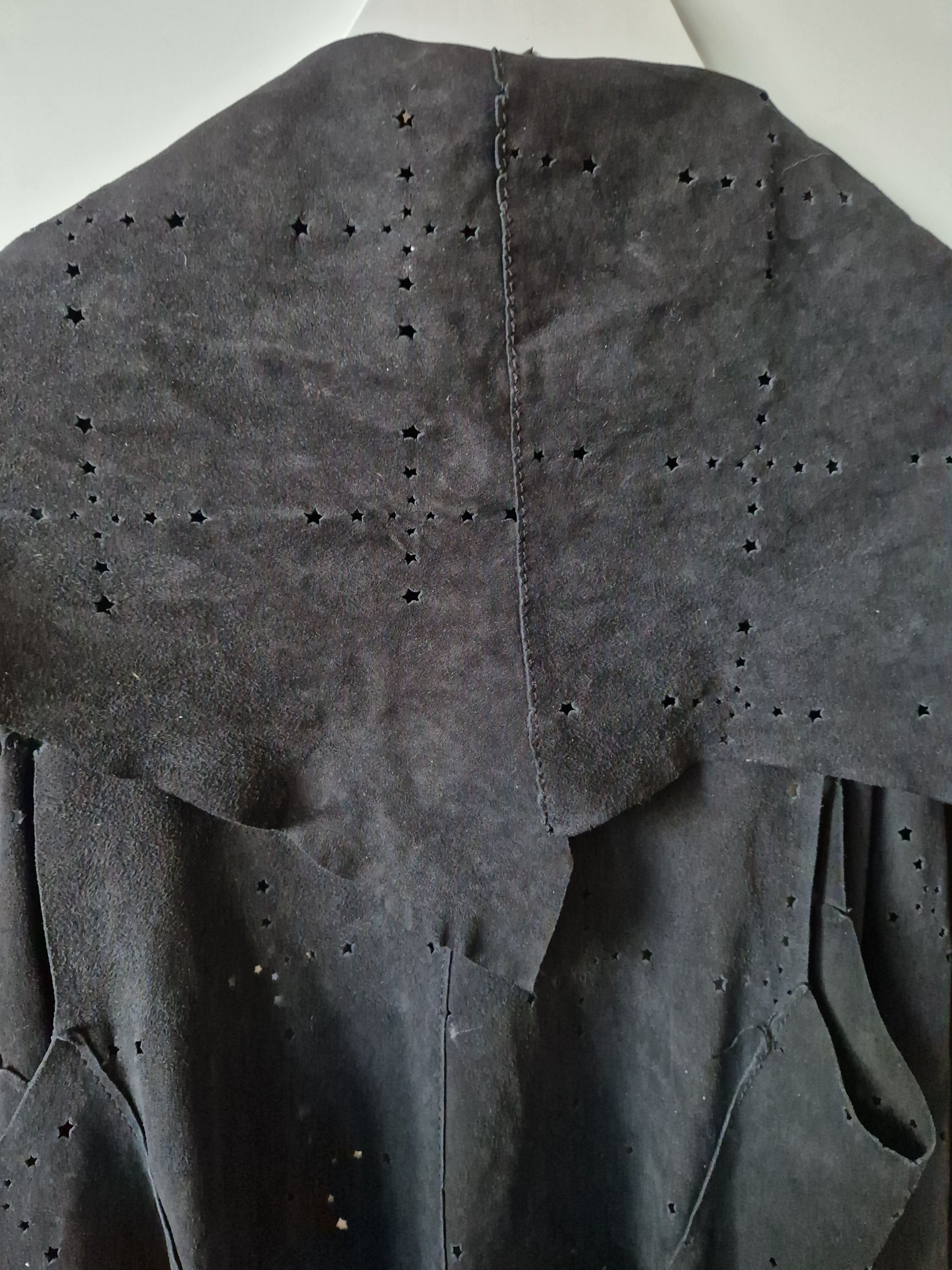 MUNTHE Leather Suede Black Vest with Stars gothic punk metal Size M / US 6-8 / IT 42-44 - 6 Thumbnail