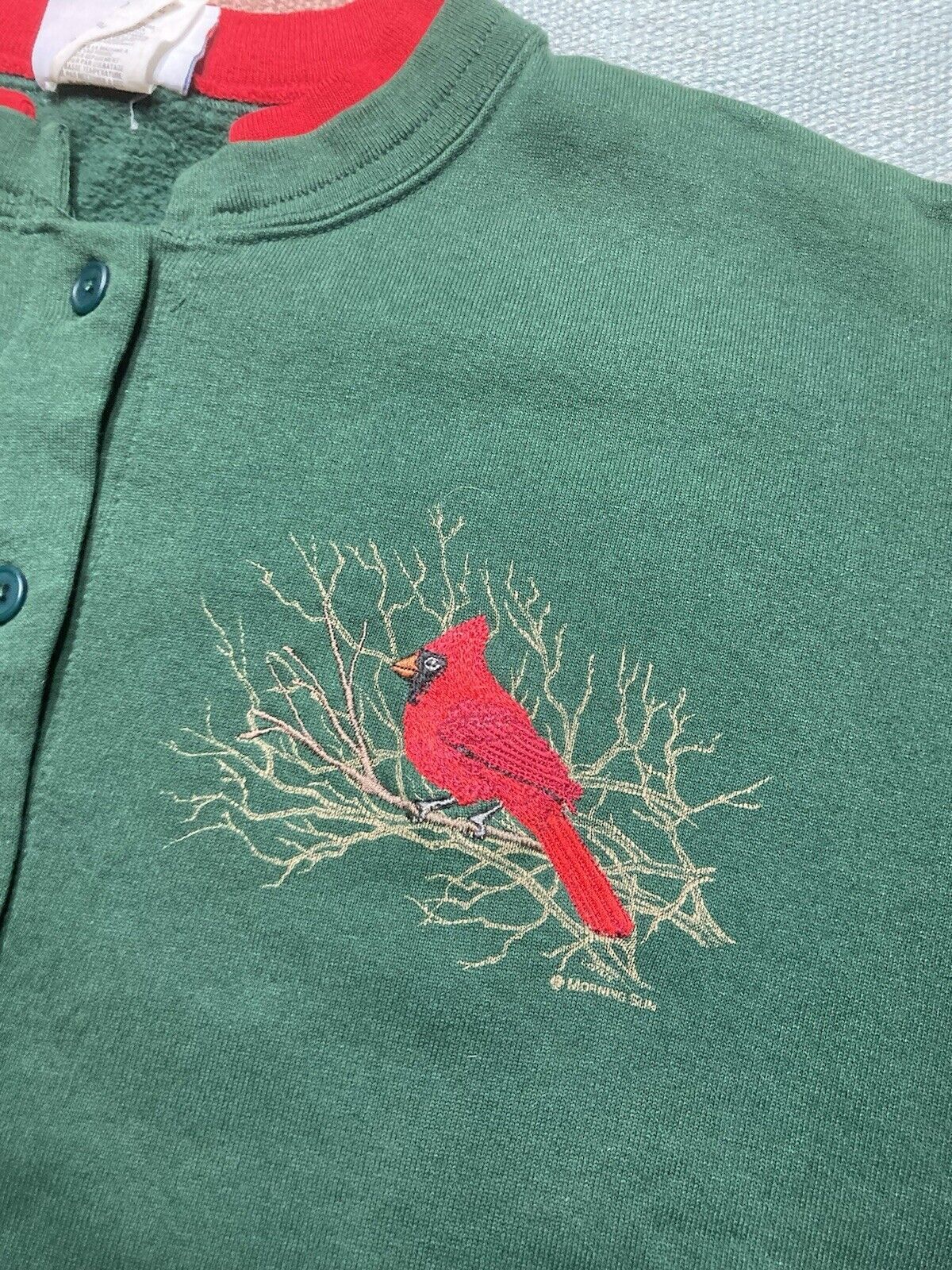 Vintage morning sun sweatshirt button front sweater cardinal bird L Size US L / EU 52-54 / 3 - 4 Thumbnail
