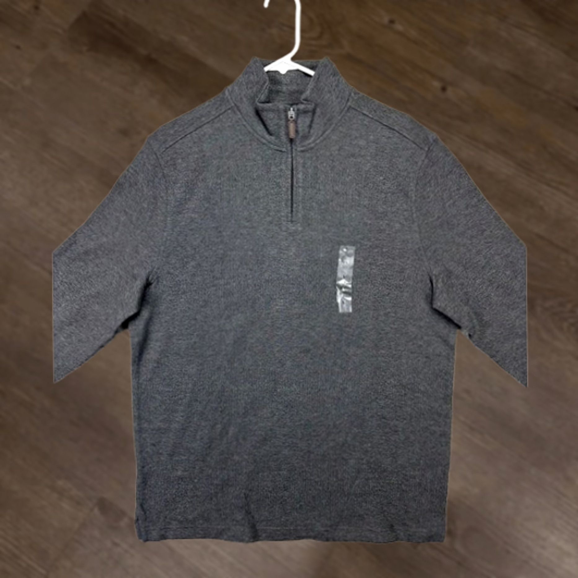Club Room Club Room Sweater Mens Large Charcoal Grey Ribbed Quarter Zip Pullover MENS NEW Size US L / EU 52-54 / 3 - 1 Thumbnail