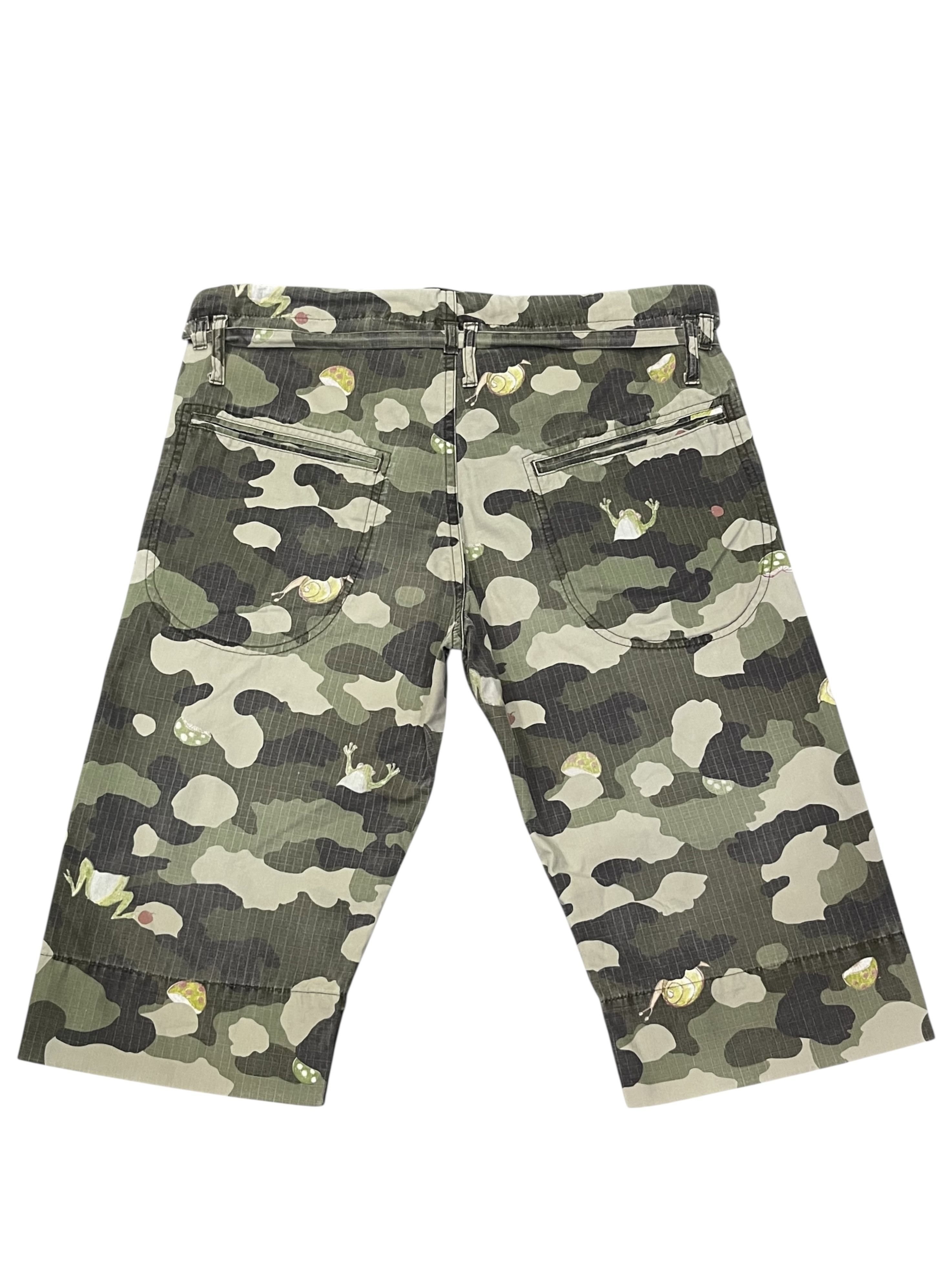 Issey Miyake Vintage TSUMORI CHISATO Green Camouflage Drawstring Shorts Size US 30 / EU 46 - 4 Thumbnail