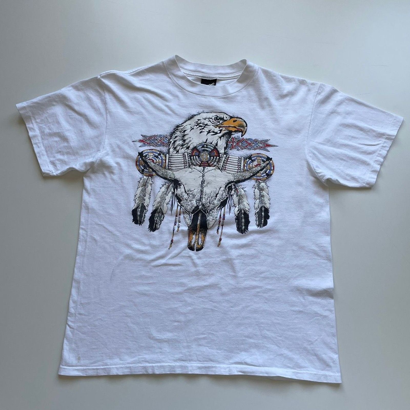Vintage 90s Eagle Native American Animal Art T Shirt Large