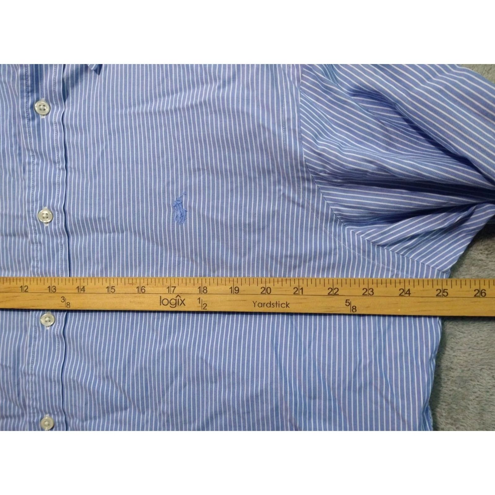 Ralph Lauren Ralph Lauren Shirt Mens 17 32/33 Blue Striped Long Sleeve Button-Down Cotton Shirt Size US XL / EU 56 / 4 - 5 Thumbnail