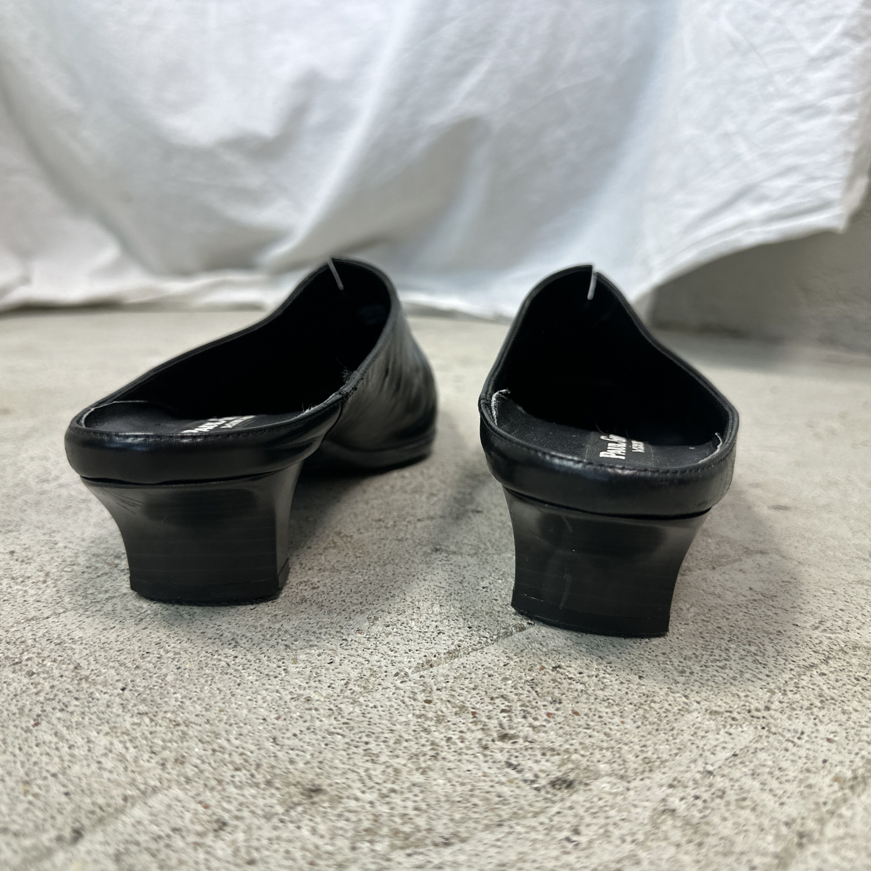 Vintage Vintage Avant Garde Slip on Leather Kitten Heels Y2K Size US 8 / IT 38 - 8 Thumbnail