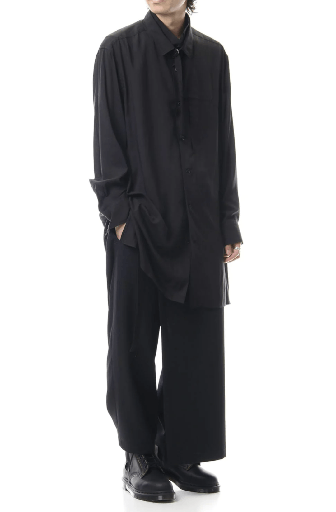 Yohji Yamamoto Pour Homme- W/Gabardine Slim Wrap Pants