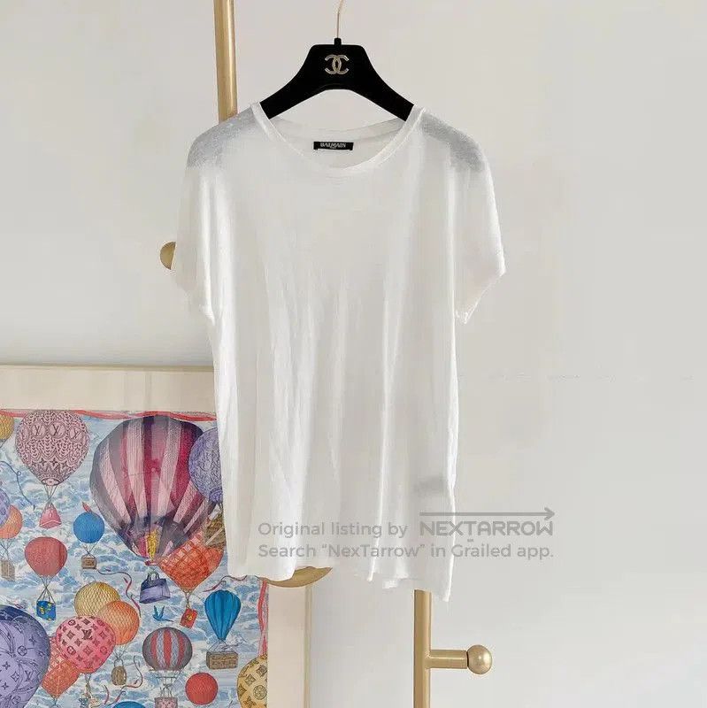 Balmain Balmain White Cotton Short-Sleeve T-Shirt . Size XS / US 0-2 / IT 36-38 - 1 Thumbnail