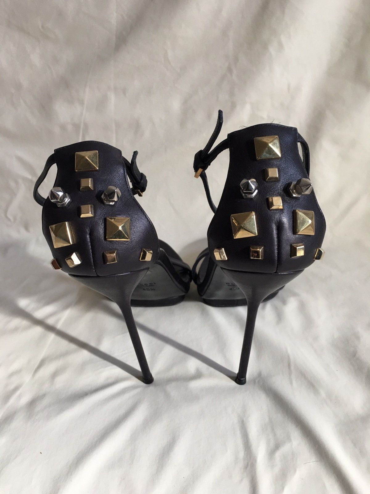 Gucci GUCCI Kinga Black Leather Heels Sandals EU 40.5 Size US 10.5 / IT 40.5 - 7 Thumbnail