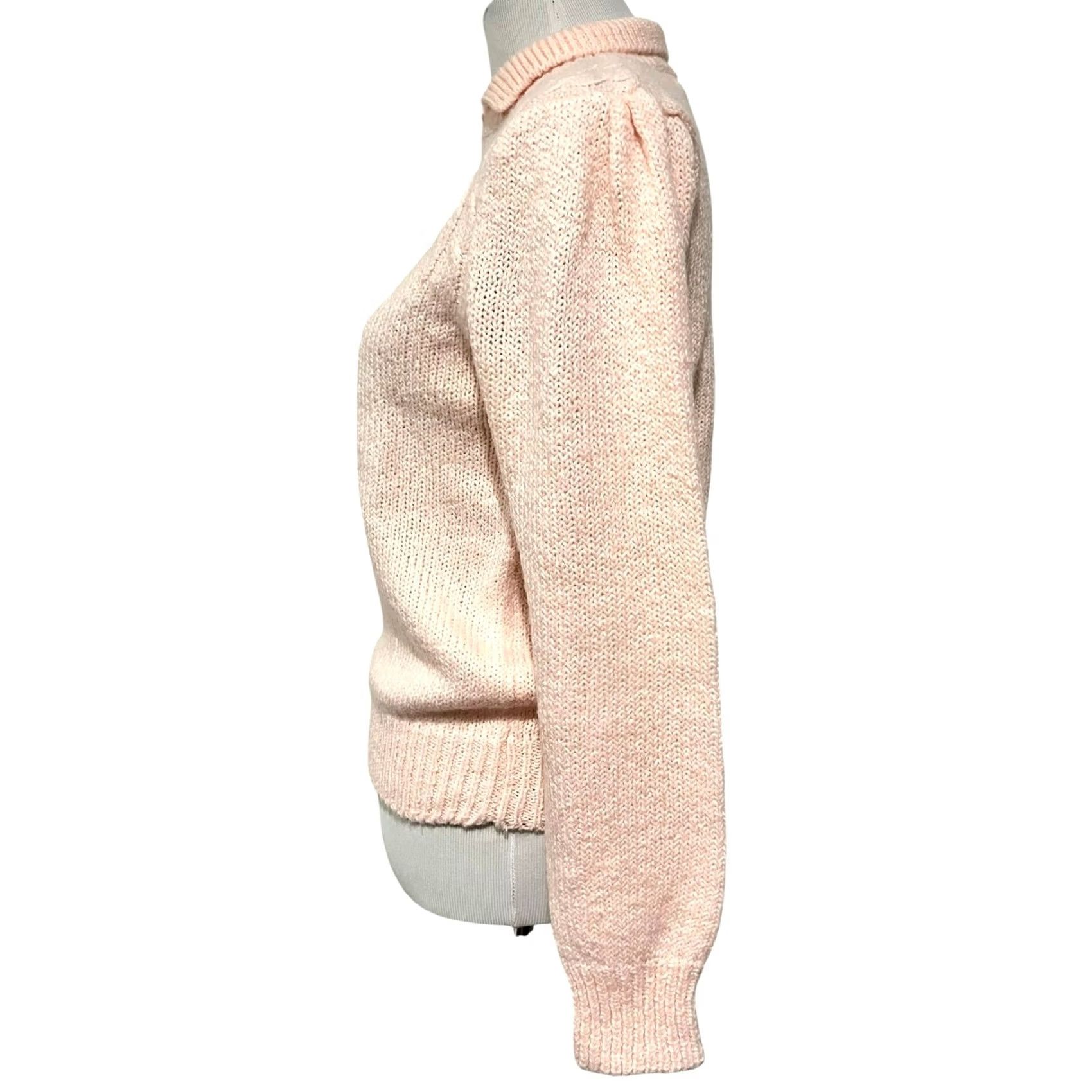 Pinko VINTAGE Pink Sweater Collared Pullover Womens Medium 80s 90s Classic Preppy Knit Pullover Shirt Size M / US 6-8 / IT 42-44 - 5 Thumbnail