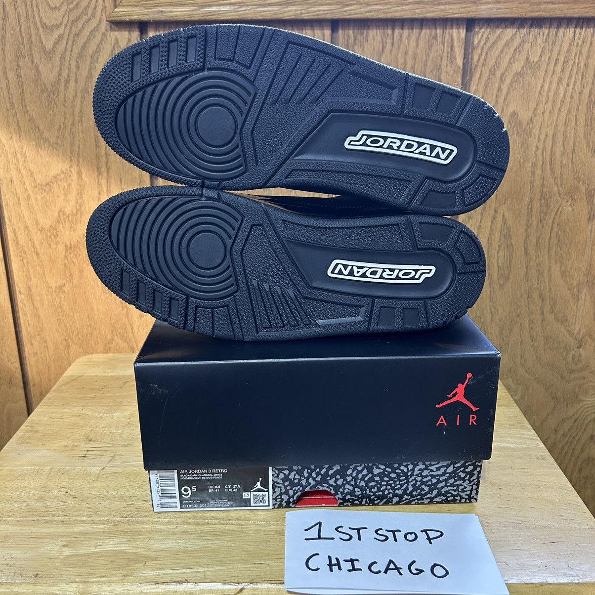 Designer × Jordan Brand × Nike Air Jordan 3 Retro Black Cat 2025 Size 9.5 NEW Authentic Size US 9.5 / EU 42-43 - 7 Thumbnail