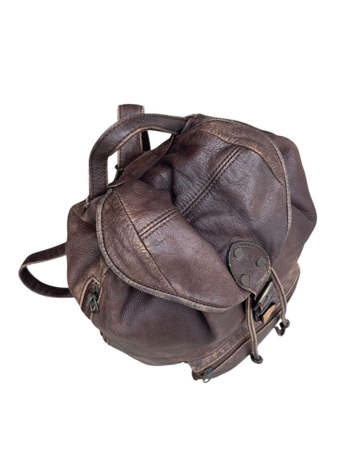 Leather Vintage DEAD HEAT Japan Patina Scratch Leather Backpack Bag Size ONE SIZE - 19 Thumbnail