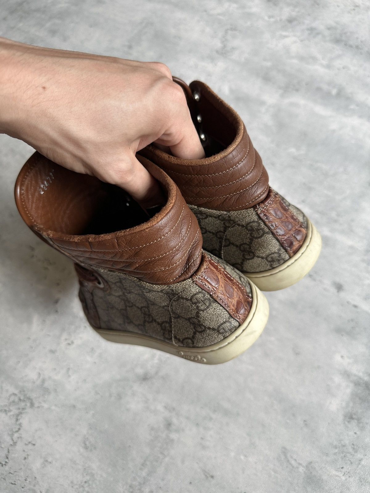 Gucci CROC LEATHER IMPRIME HIGH TOP Size US 7.5 / EU 40-41 - 2 Thumbnail