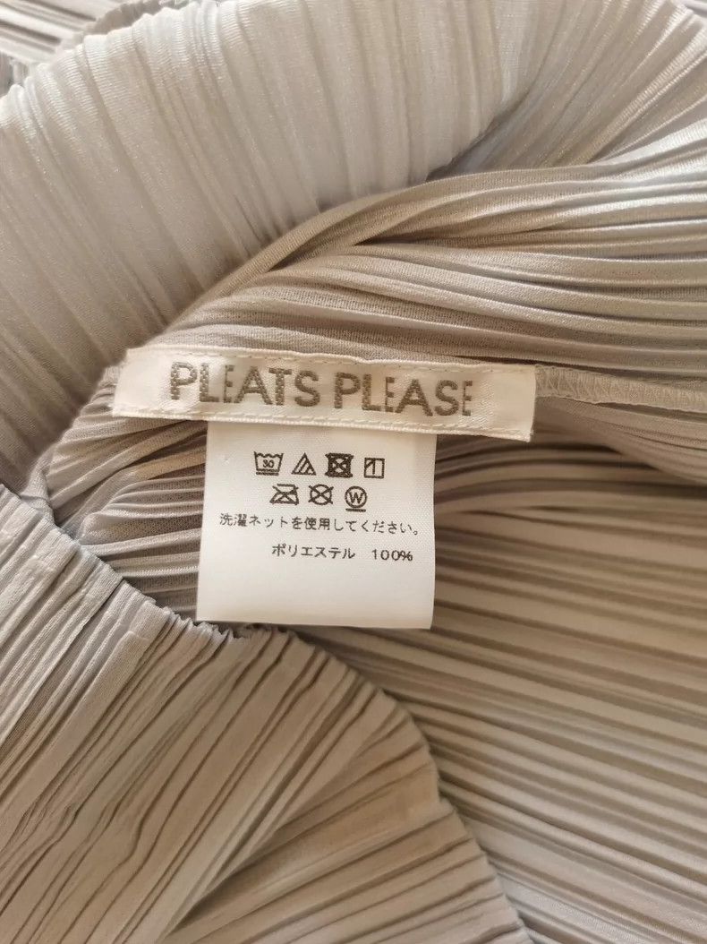 Issey Miyake Issey Miyake size;3 Grey pleated long-sleeved shirt Size XS / US 0-2 / IT 36-38 - 4 Thumbnail