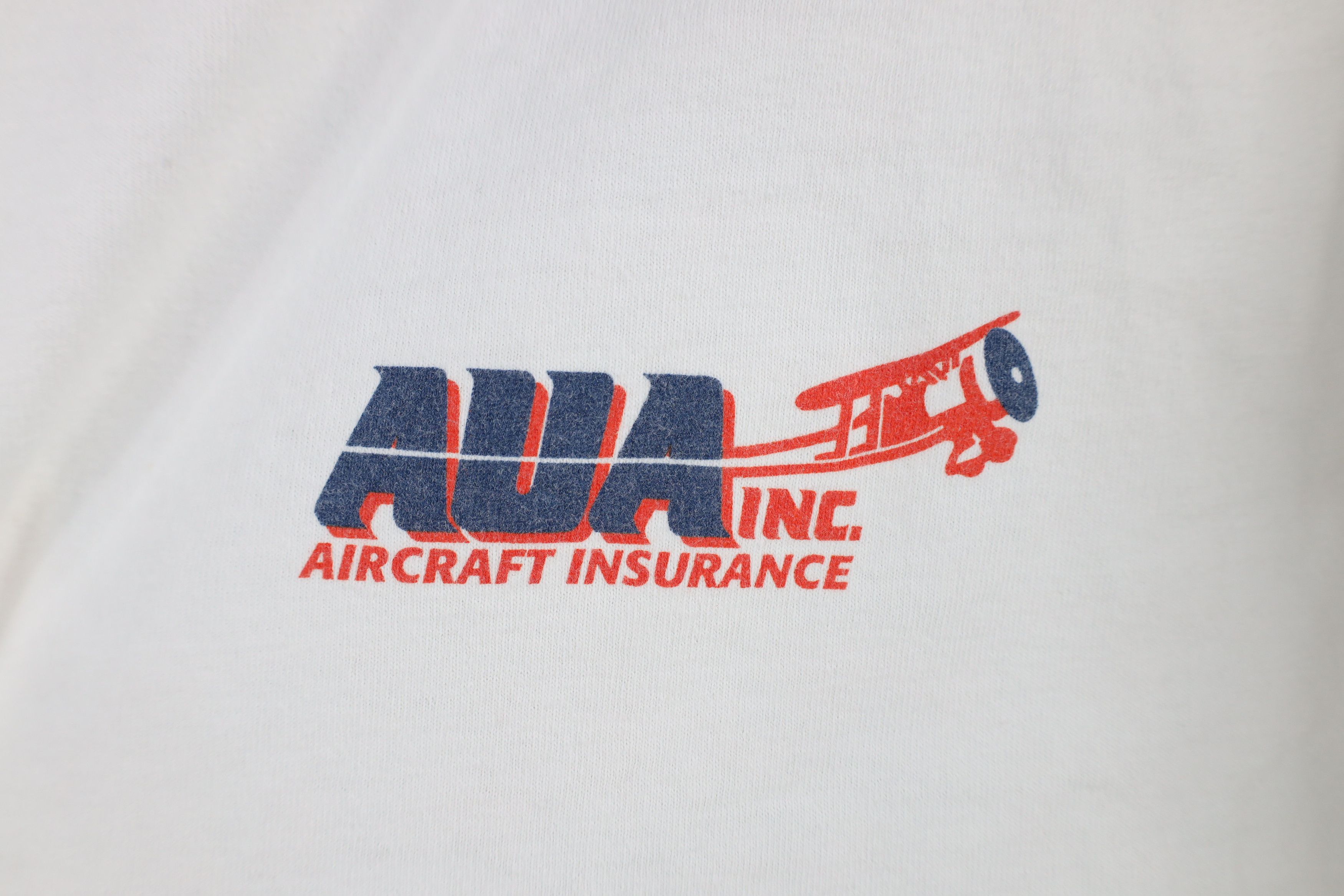 Vintage Vintage 90s AUA Inc Aircraft Insurance Airplane T-Shirt Size US XL / EU 56 / 4 - 4 Thumbnail