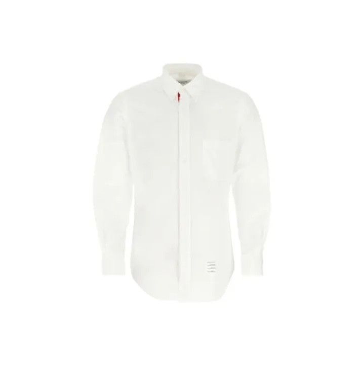 Thom Browne Thom Browne White Cotton Button-Up Shirt for Men Size US M / EU 48-50 / 2 - 1 Thumbnail