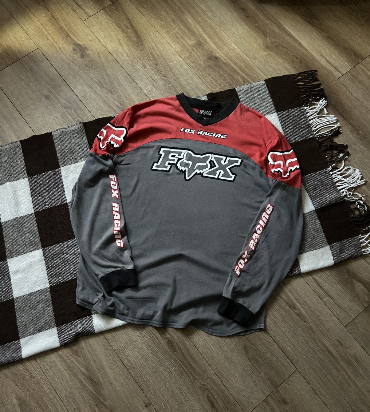 Fox Racing × Vintage Vintage Fox Racing Big logo long-sleeved jersey mens Size US L / EU 52-54 / 3 - 1 Thumbnail