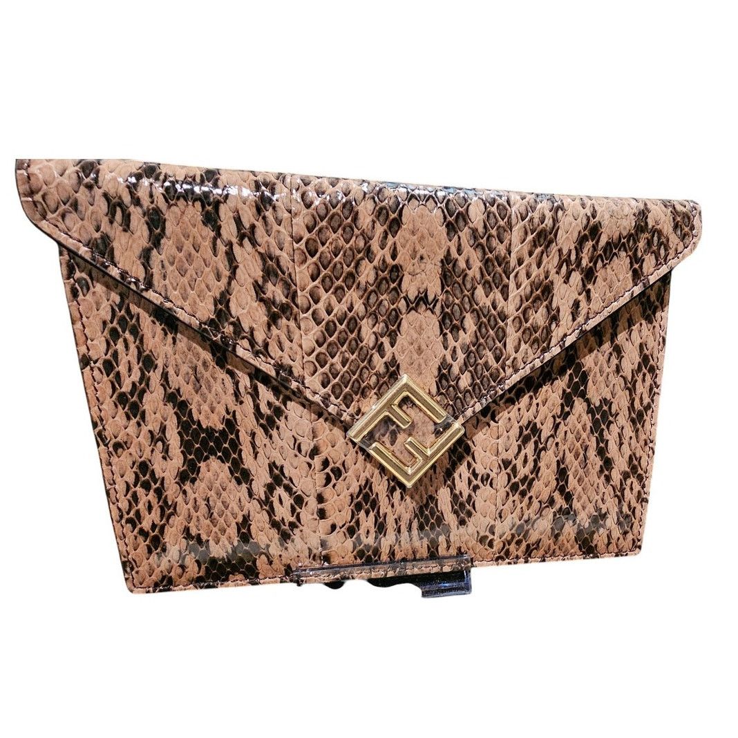 Fendi Fendi FF Busta 2023 snakeskin/python clutch Size ONE SIZE - 1 Thumbnail