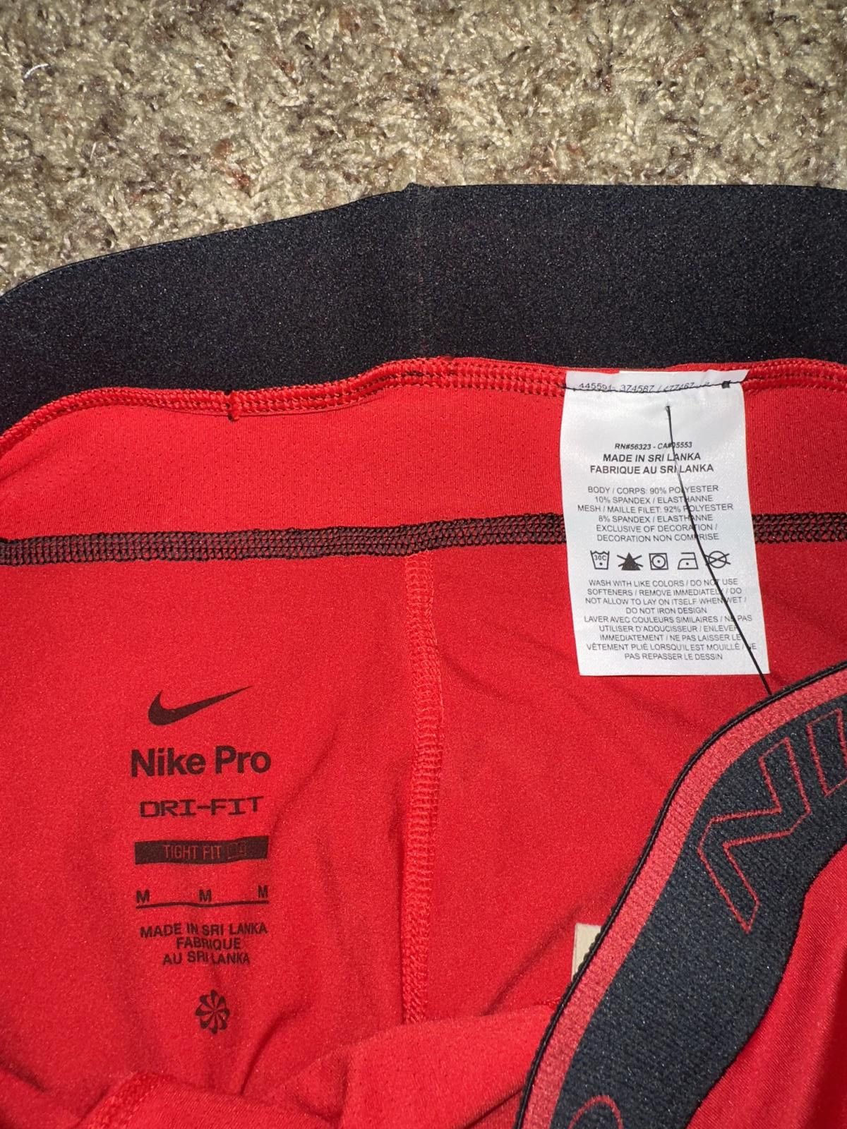 Nike Nike Mens Dri-Fit Pro 3/4 Red Tights Size US 32 / EU 48 - 2 Thumbnail