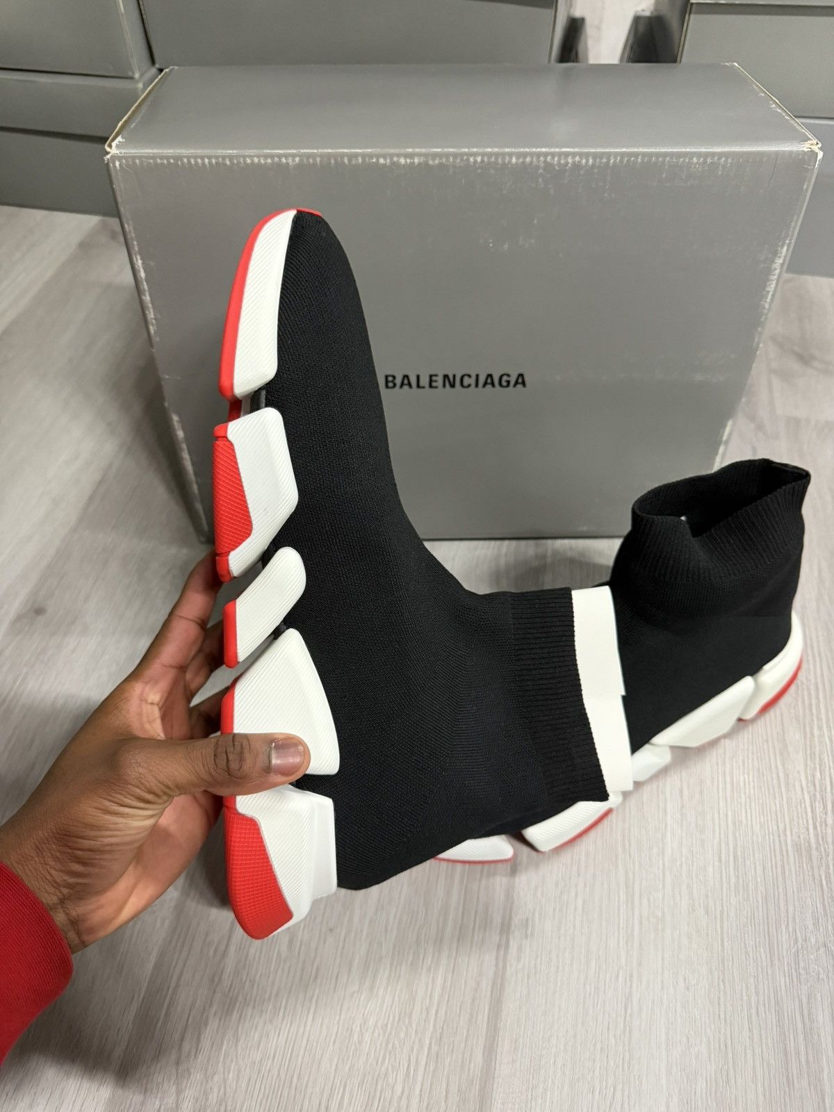 Balenciaga Balenciaga Speed 2.0 Sneakers Black White Red Size US 13 / EU 46 - 4 Thumbnail