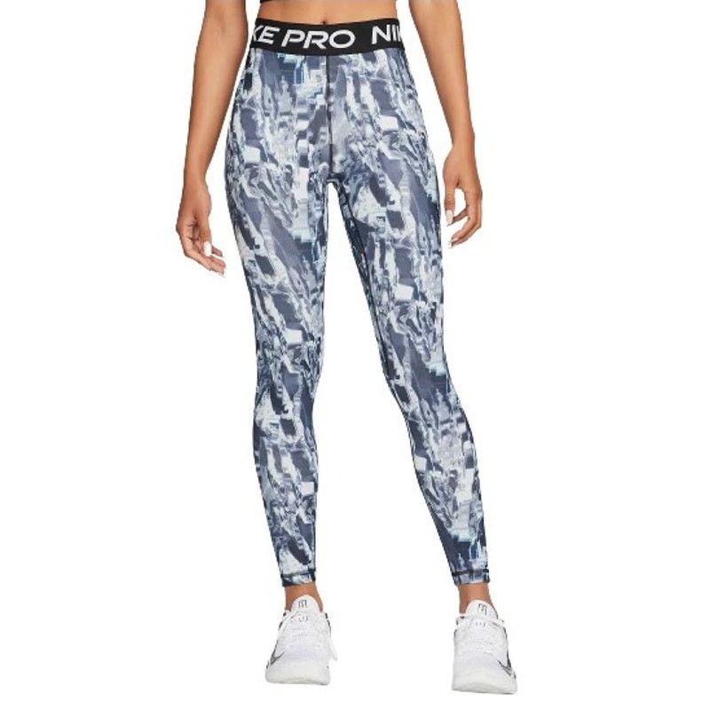 Nike Nike Dri-Fit Grey Blue Graphic Marbled Ice Pro Leggings 2XL Size 40" / US 18 - 1 Thumbnail