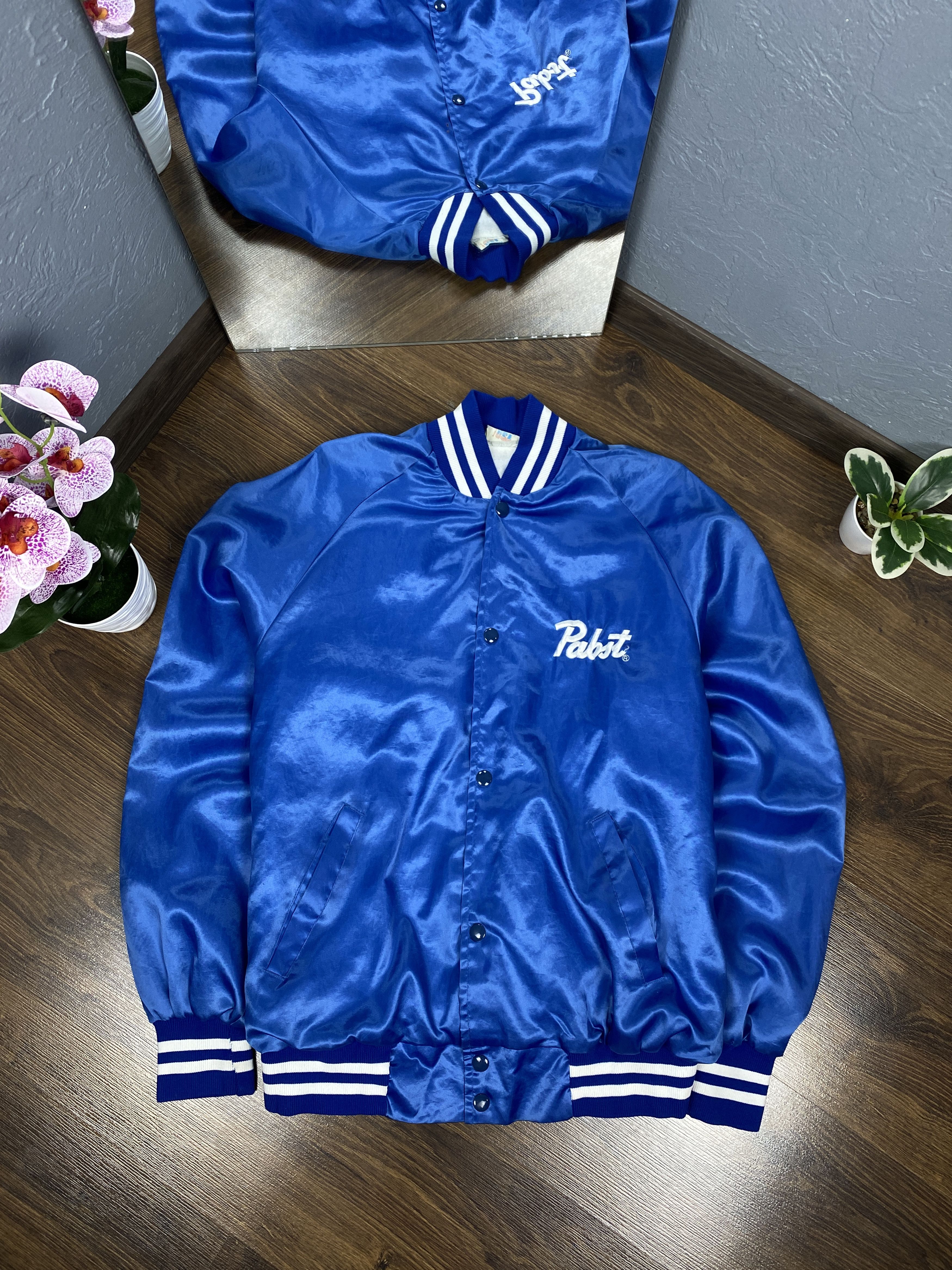 Vintage Vintage PABST USA nylon bomber varsity jacket Size US L / EU 52-54 / 3 - 1 Thumbnail